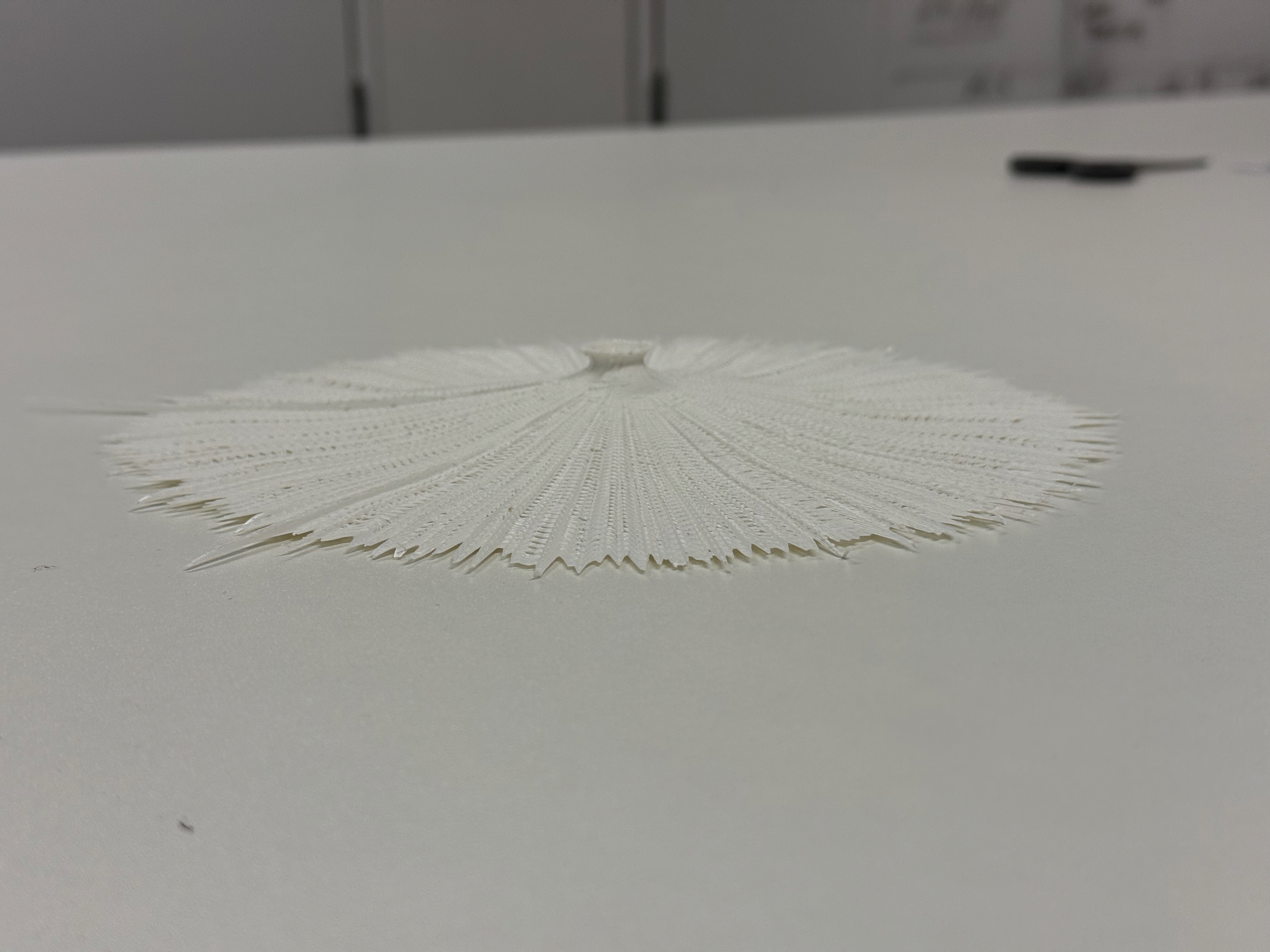 Flat on a desk