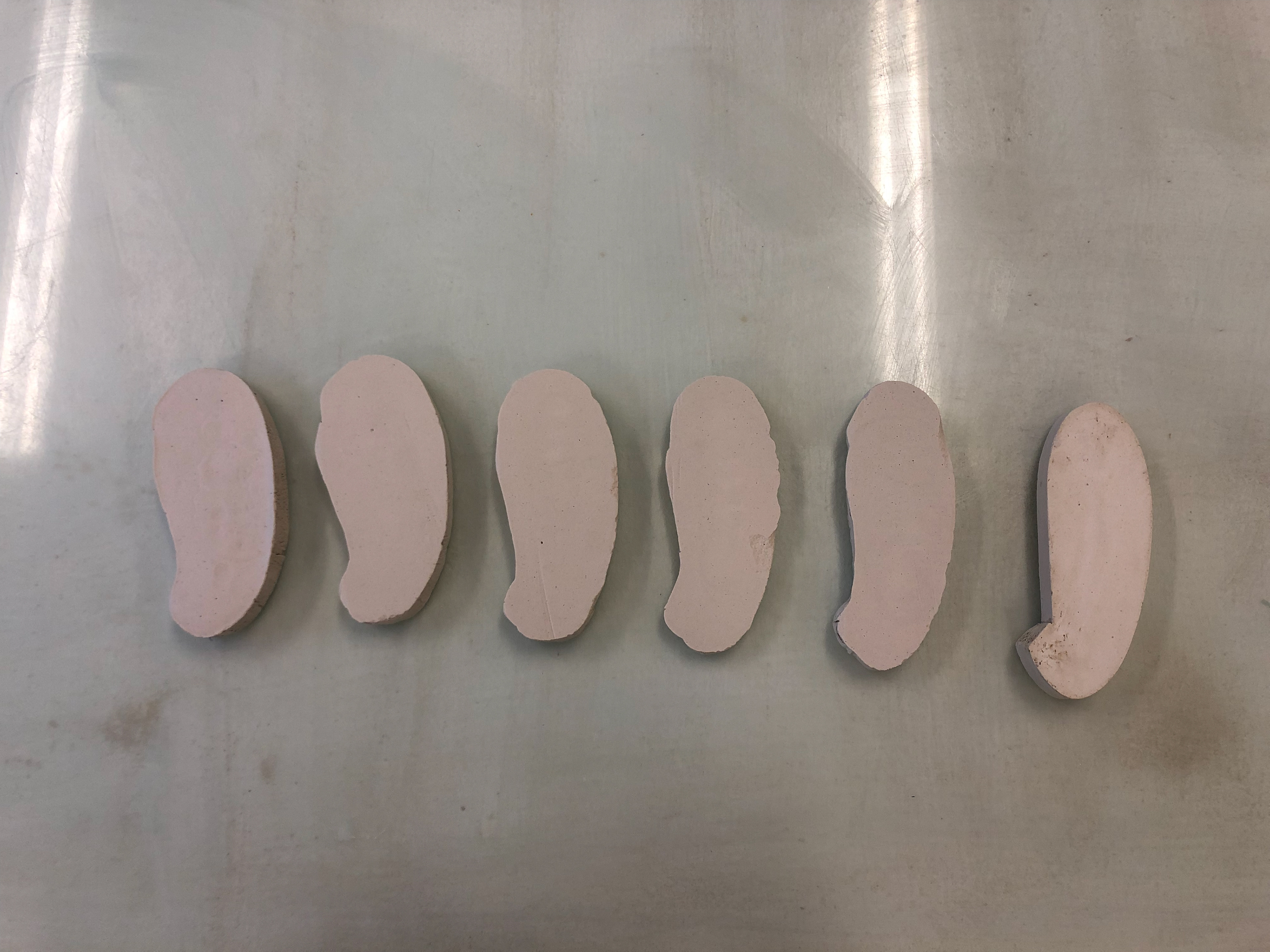 Town cuts after grinding and smoothing.