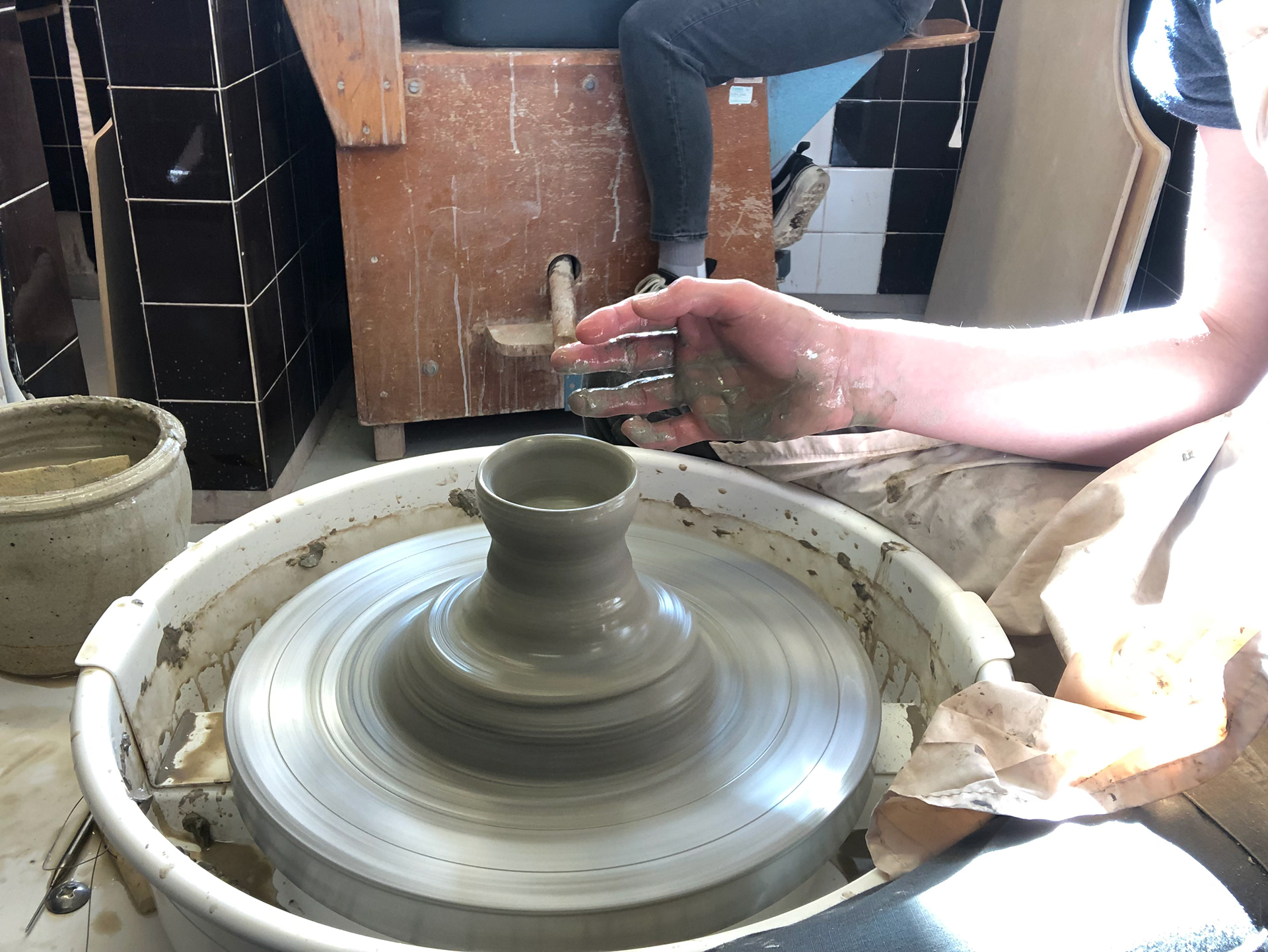 Starting the pot.