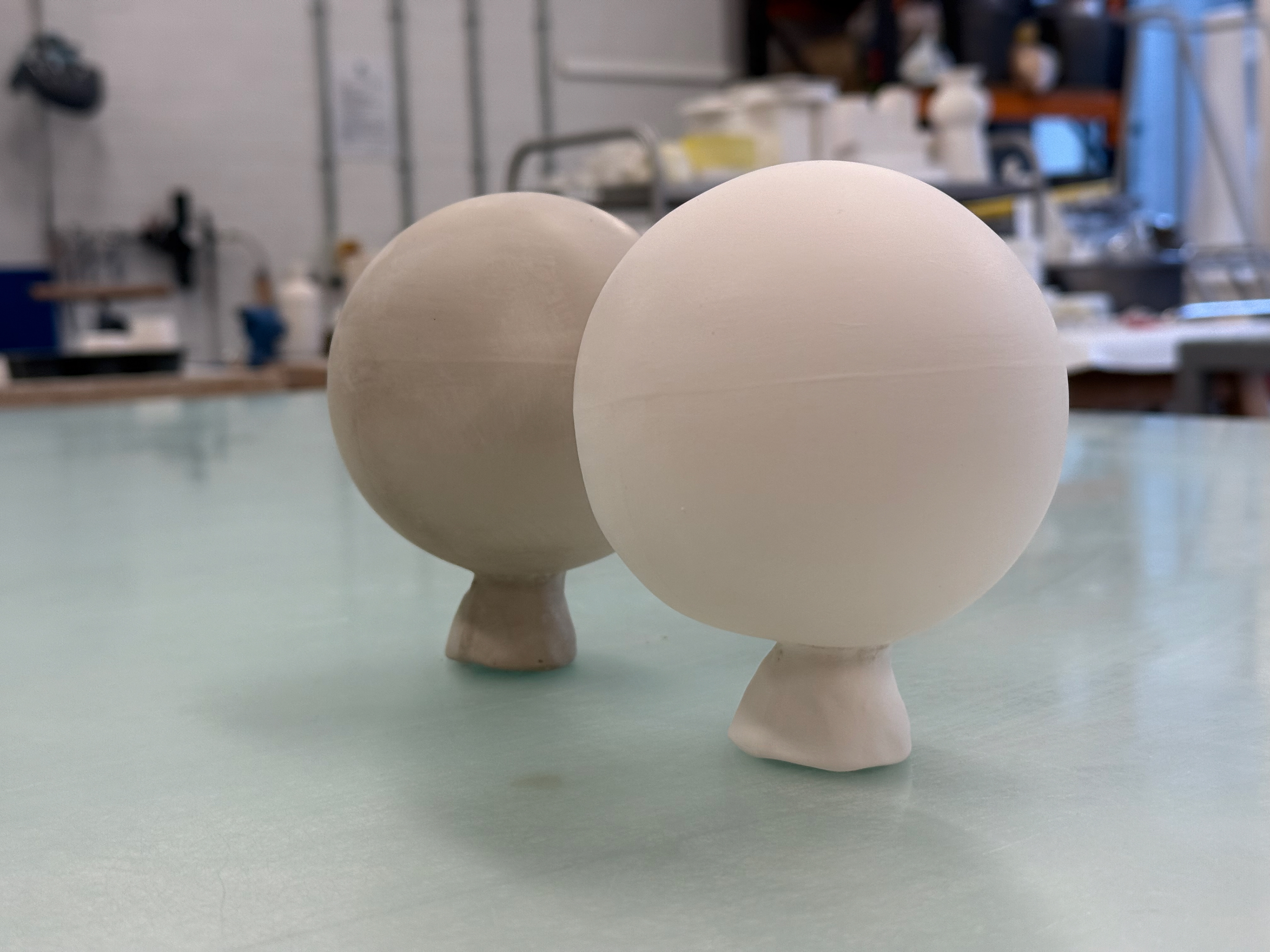 The two refined objects prior to wax pour.