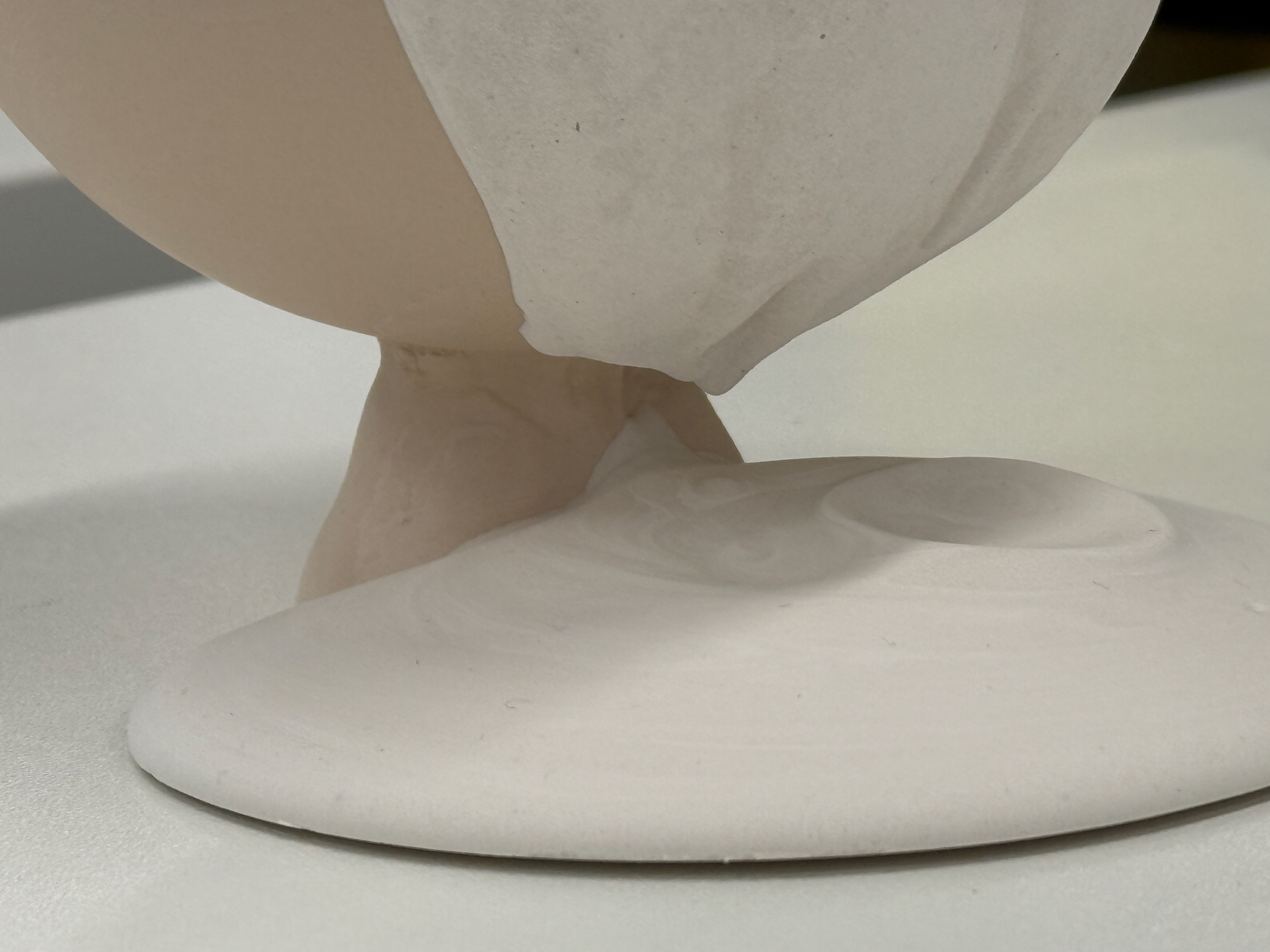 The plaster doesn't connect to the base.