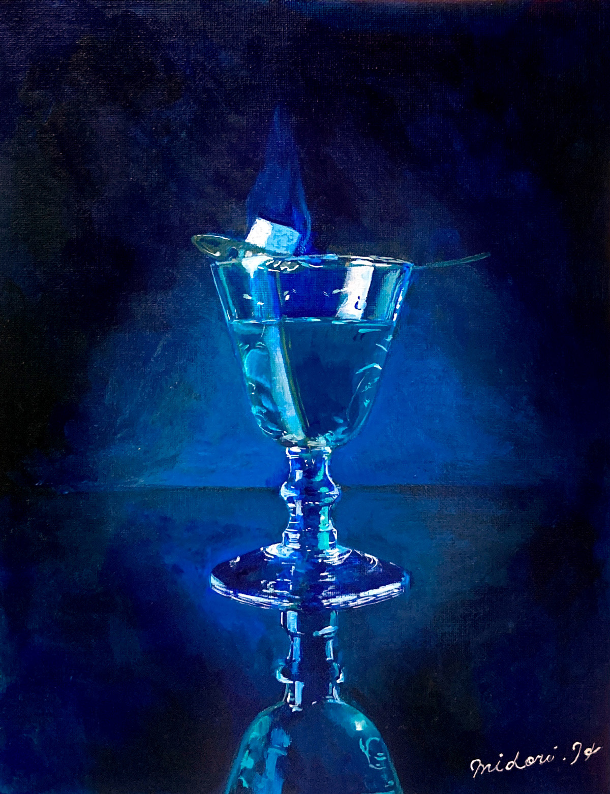 Absinthe Shot with a Sugar Cube, 11x14"