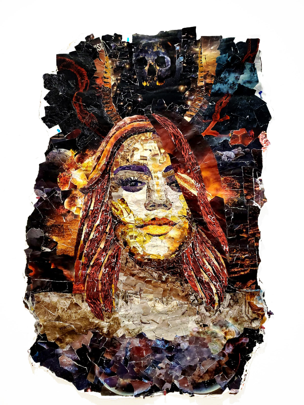 The Red Woman. Paper on foam. 52 inches x 48inches 2019