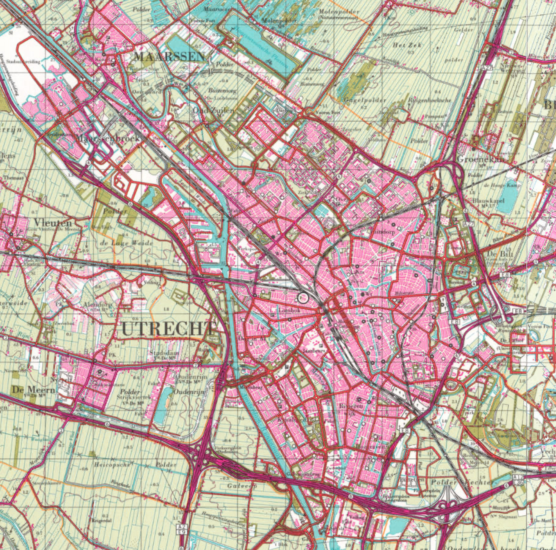 Stad Utrecht omstreeks 1980