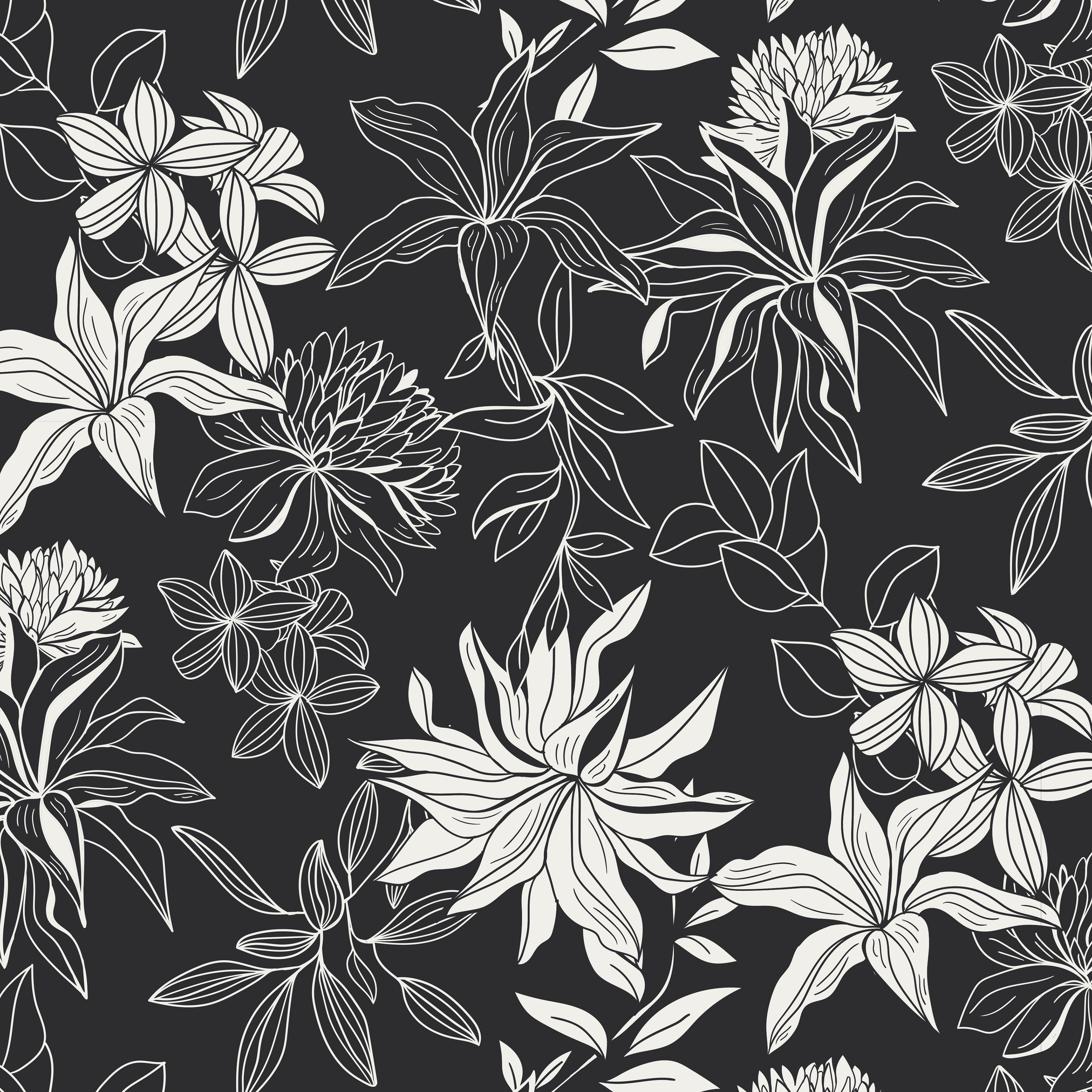 B & W FLORALS / NIGHTWEAR / OTTO