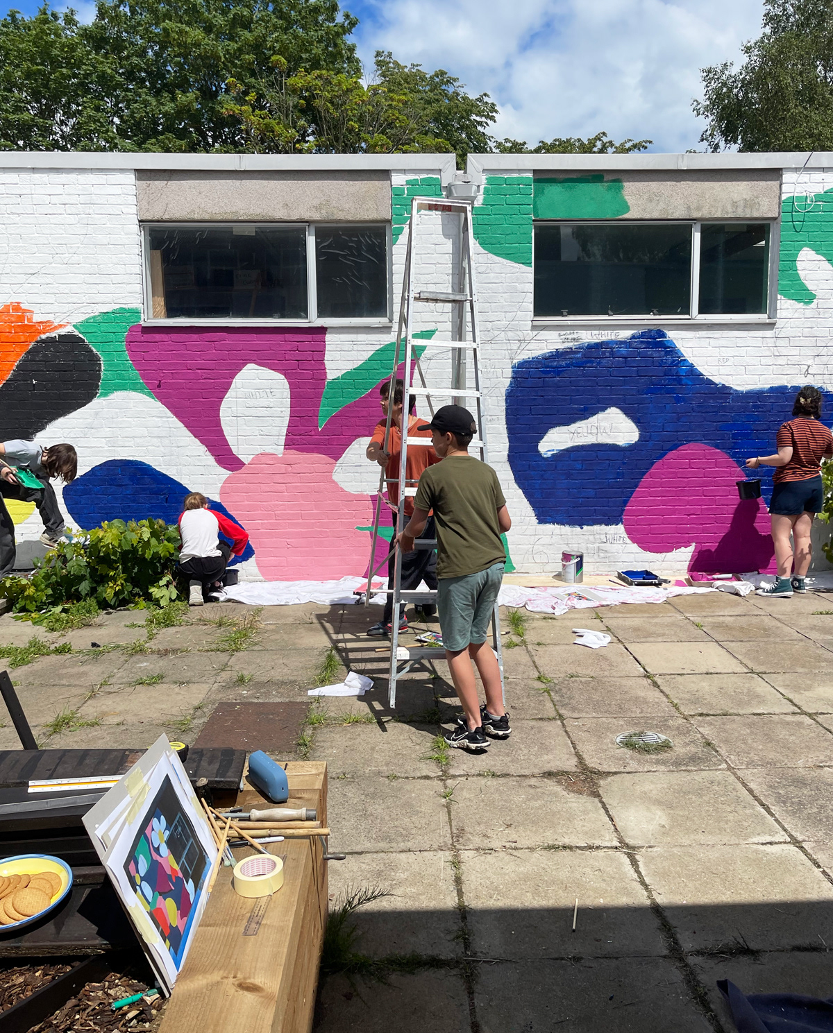 Mural Painting alongside students