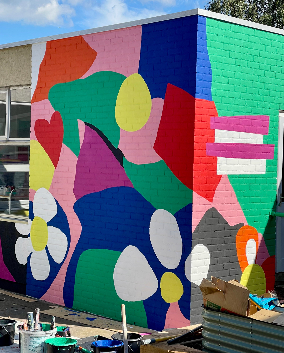 Part of completed mural