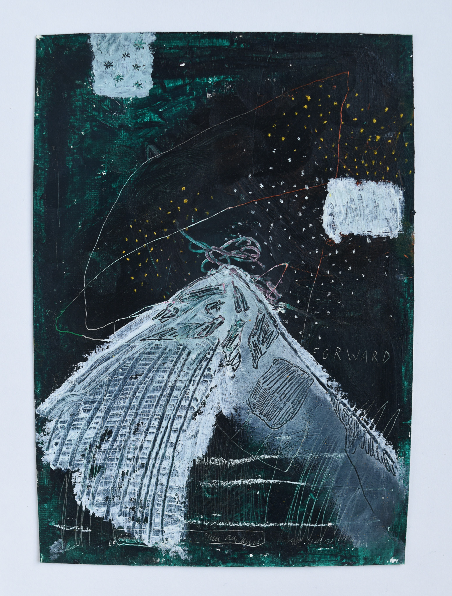 I Climbed a Mountain (2025) 25cm x 15cm Mixed media on paper