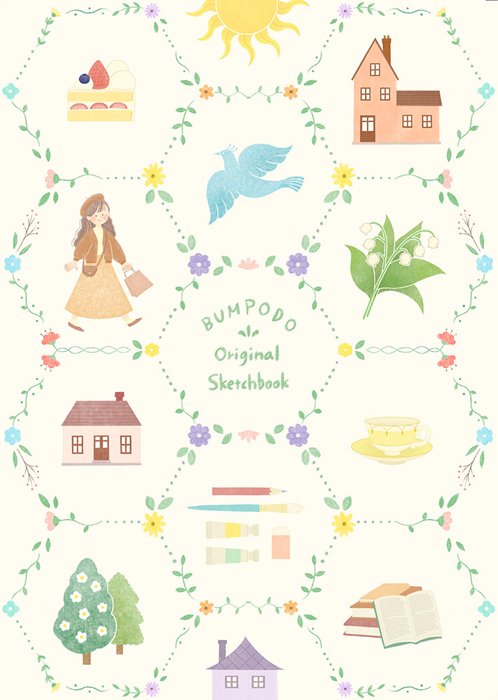 花降る街（文房堂オリジナルスケッチブック公募展応募イラスト）