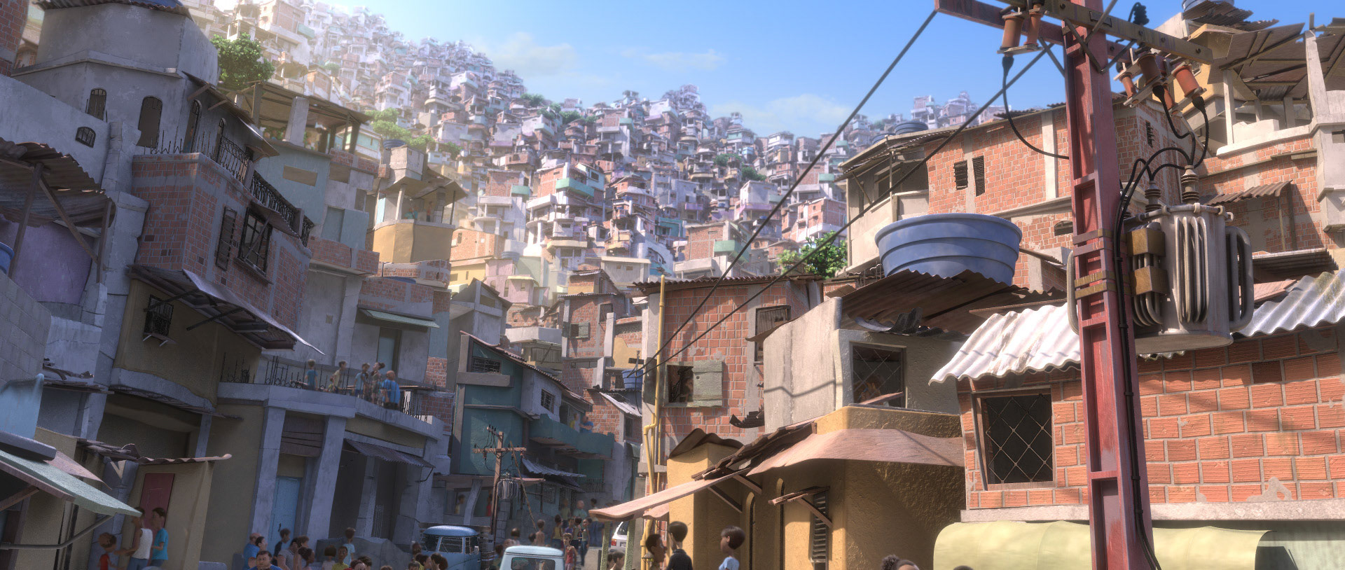 Screenshot from the movie using the favela blocks