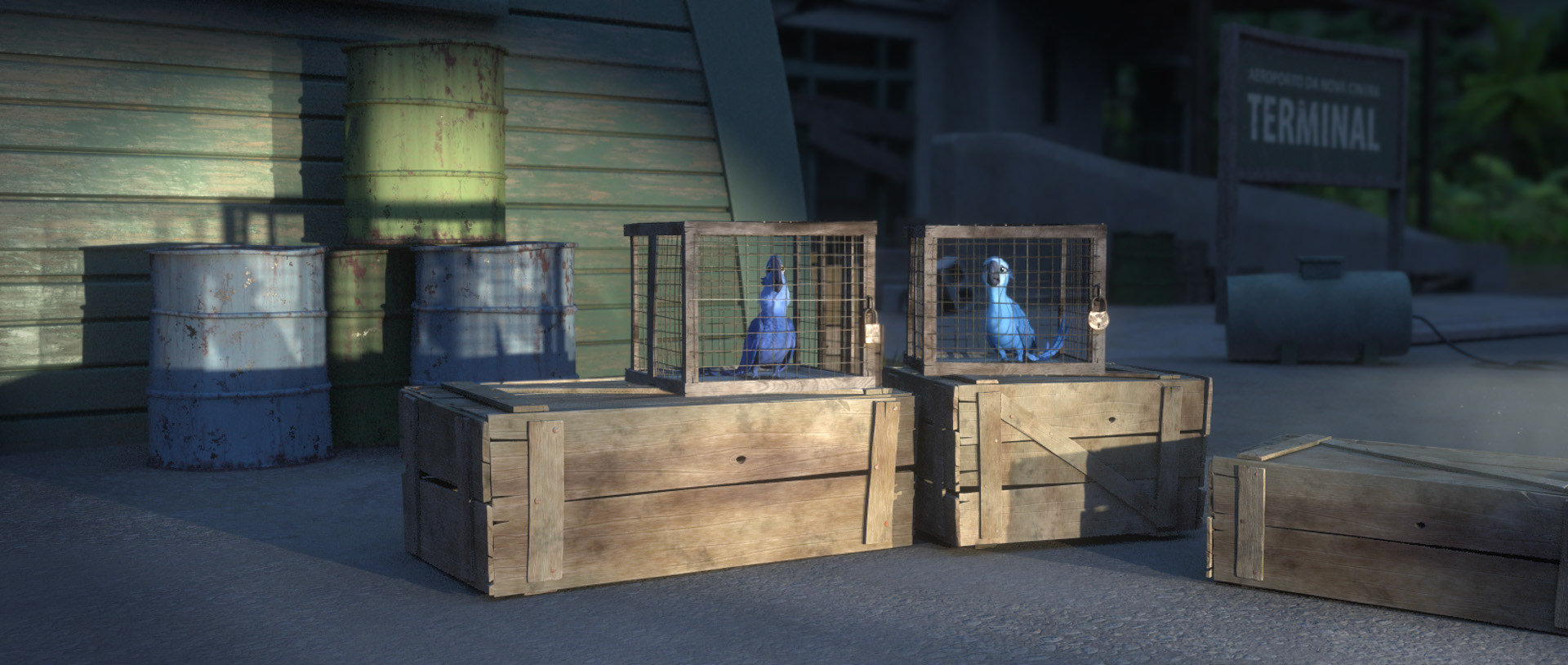Screenshot from the movie with modeled environment