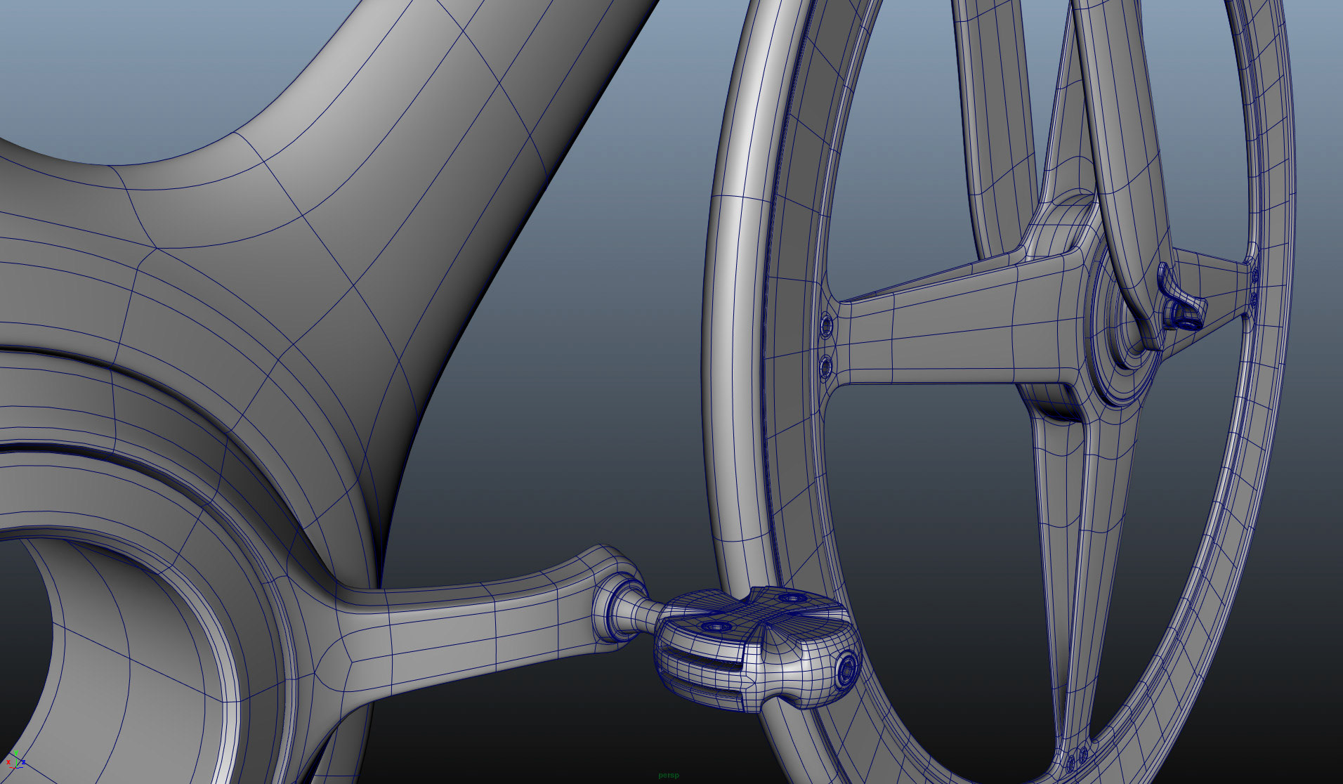 Futuristic Road Bike Modeling (Wireframe)
