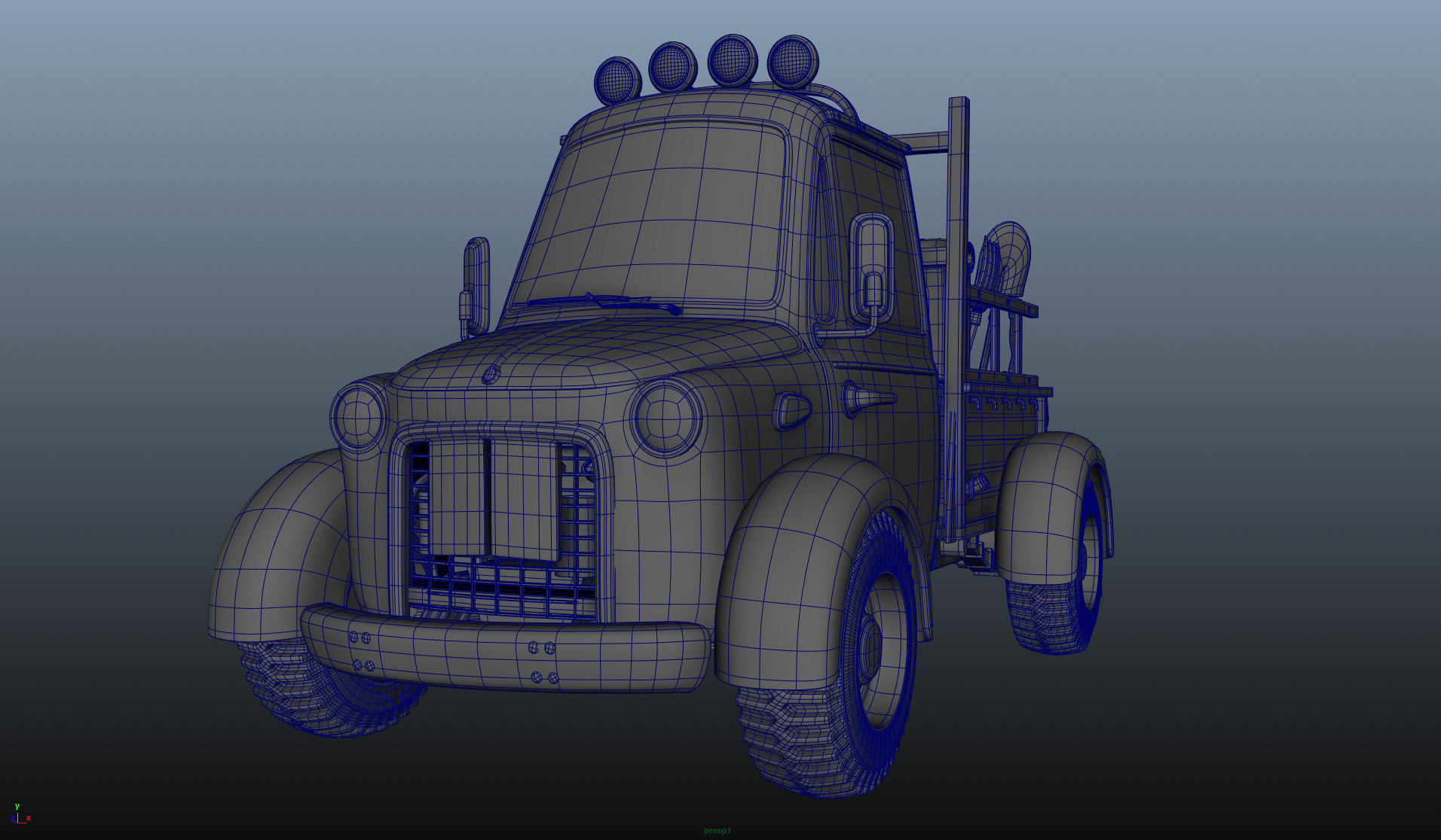 Farm Truck Modeling (Wireframe)