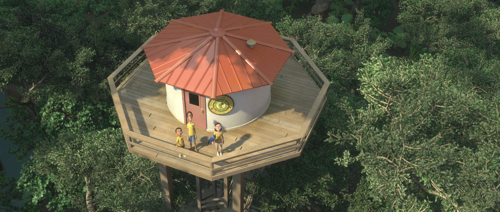 Screenshot from the movie with modeled environment