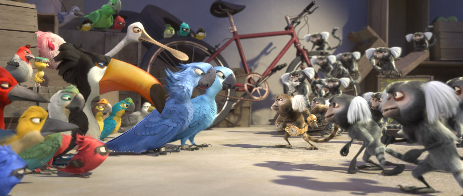 Screenshot from the movie with modeled environment