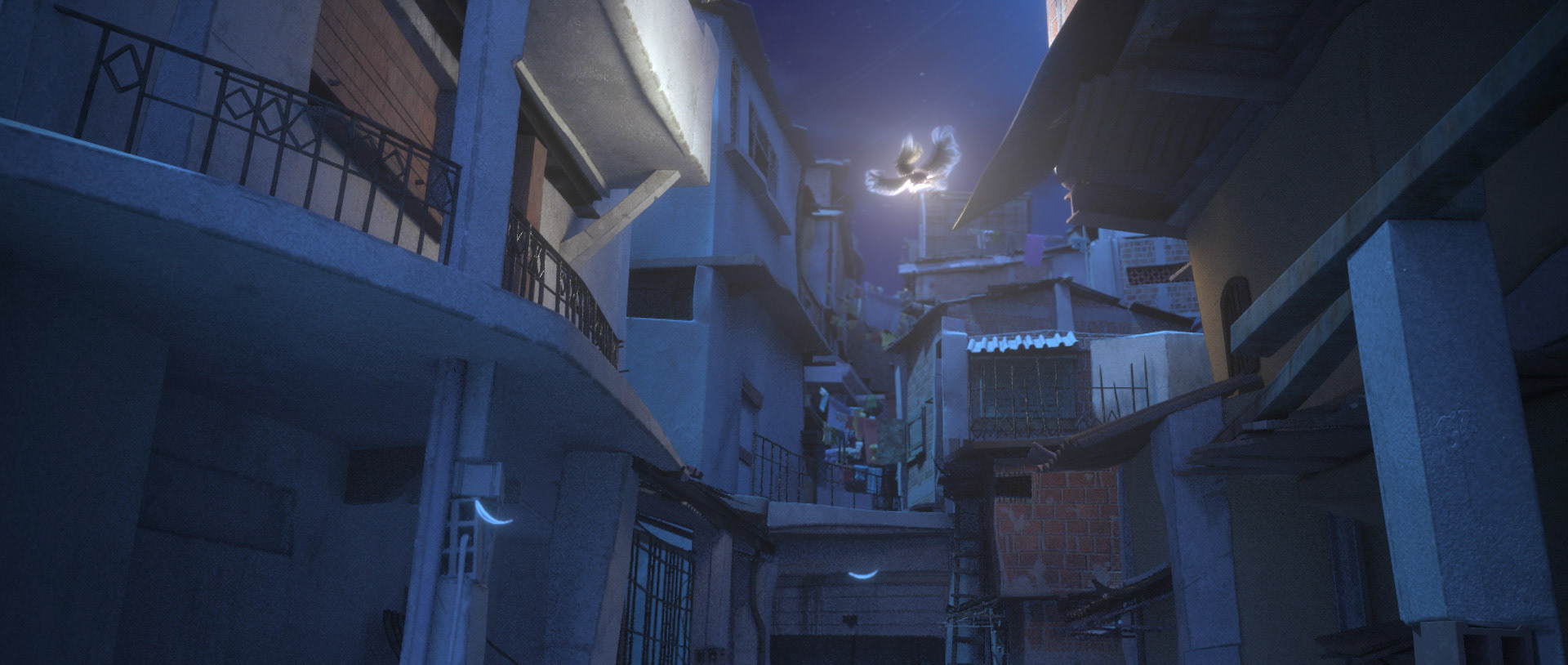 Screenshot from the movie using the favela blocks