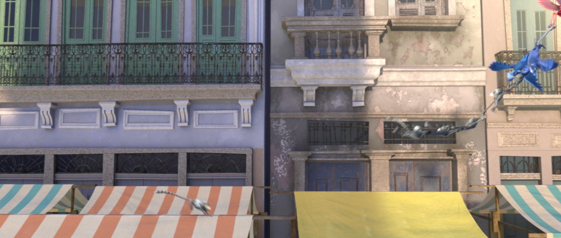 Screenshot from the movie with modeled environment