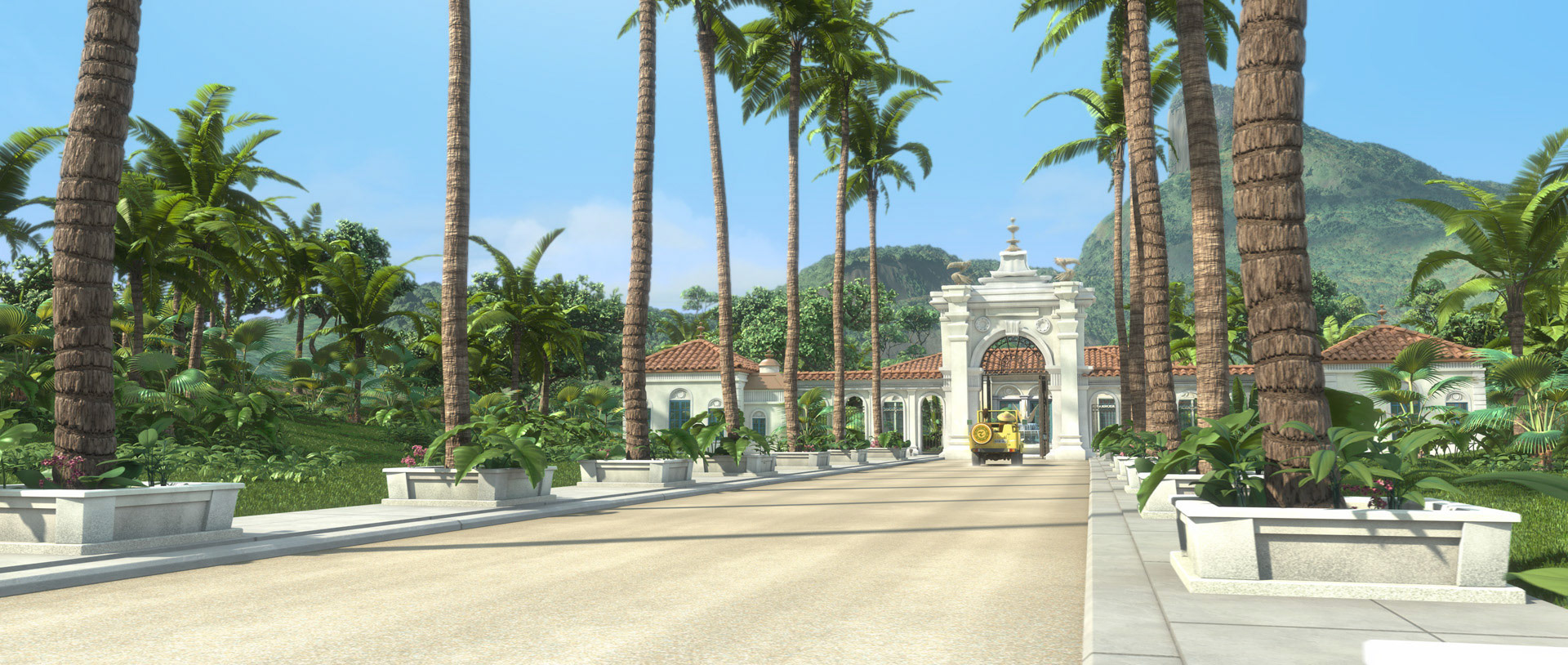 Screenshot from the movie with modeled environment