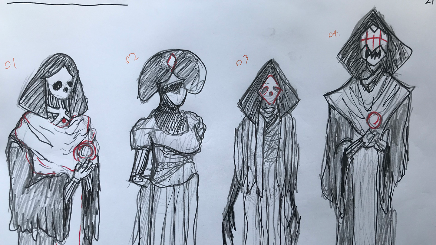 Villian character designs rough