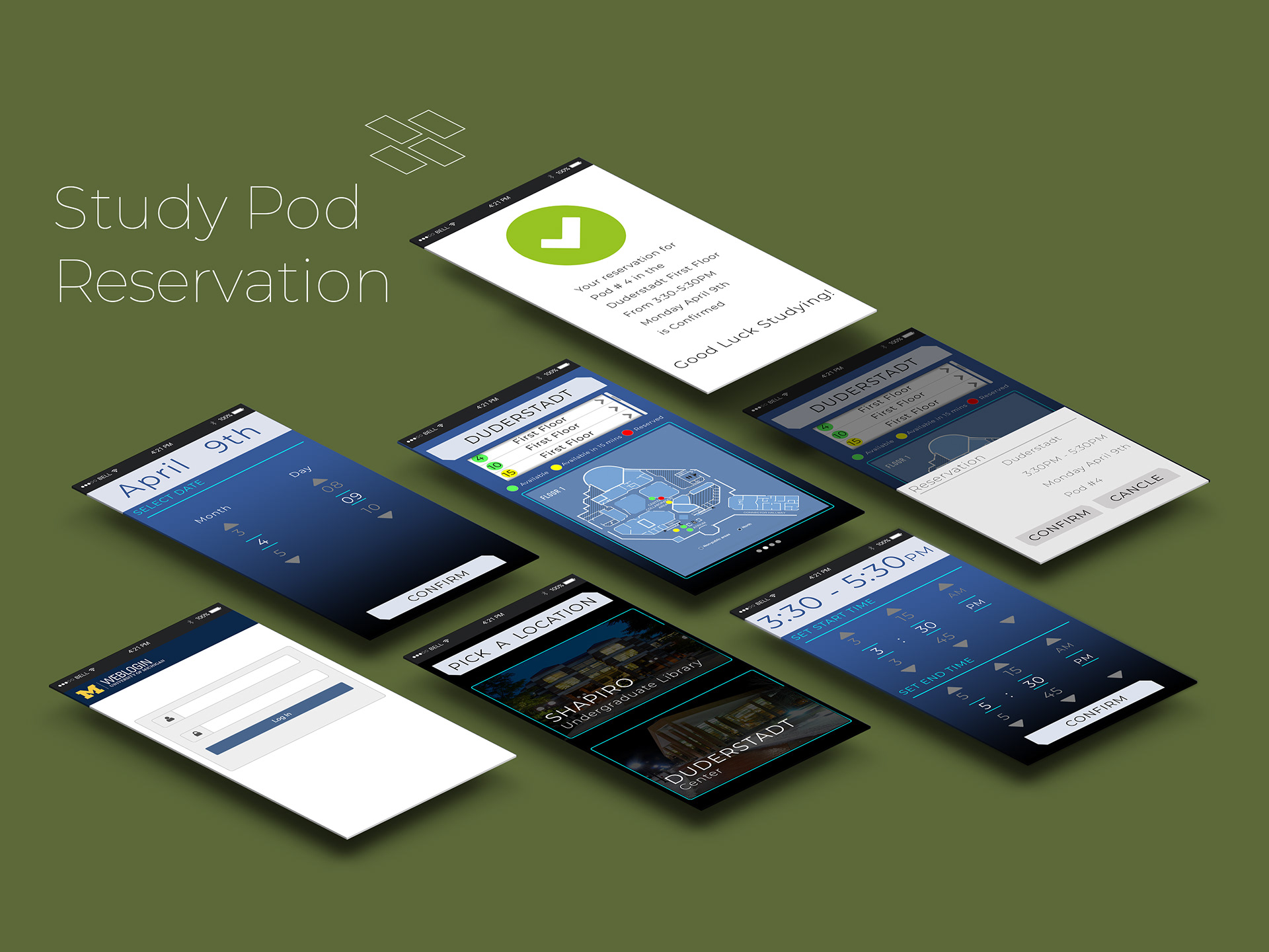 App to reserve Study Pods around Campus