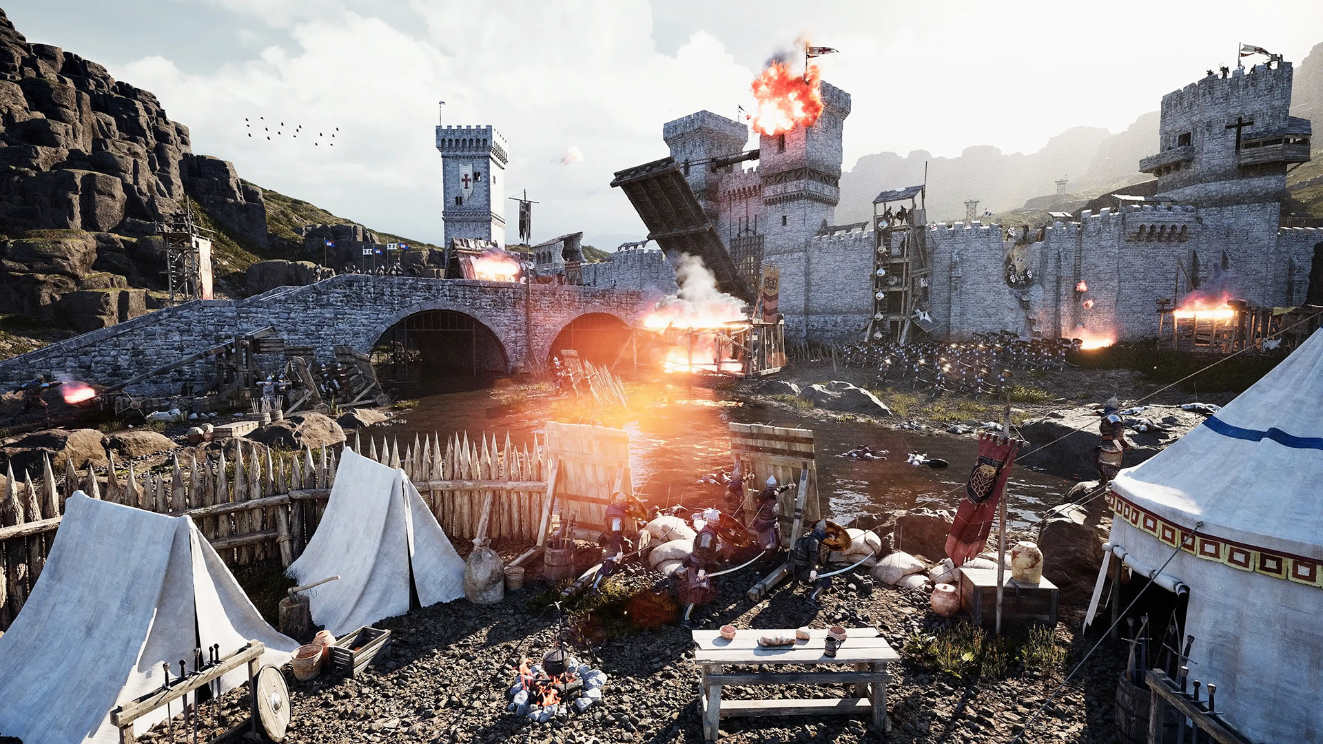 Medieval Castle Under Siege 3D Artwork illustration