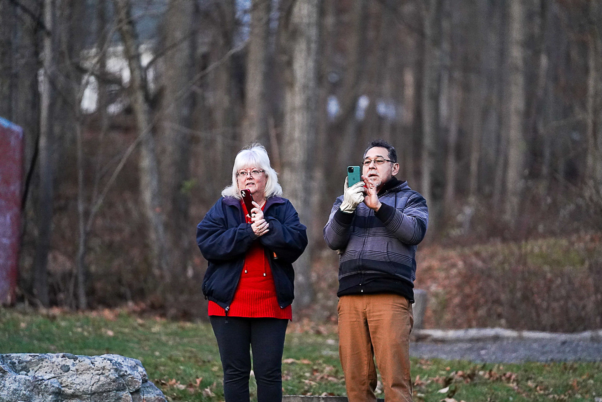 Anna's parents and brother were close by.