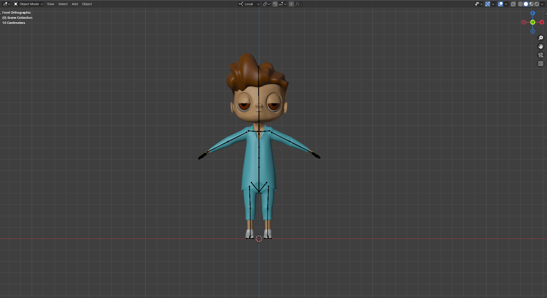 blender - viewport front