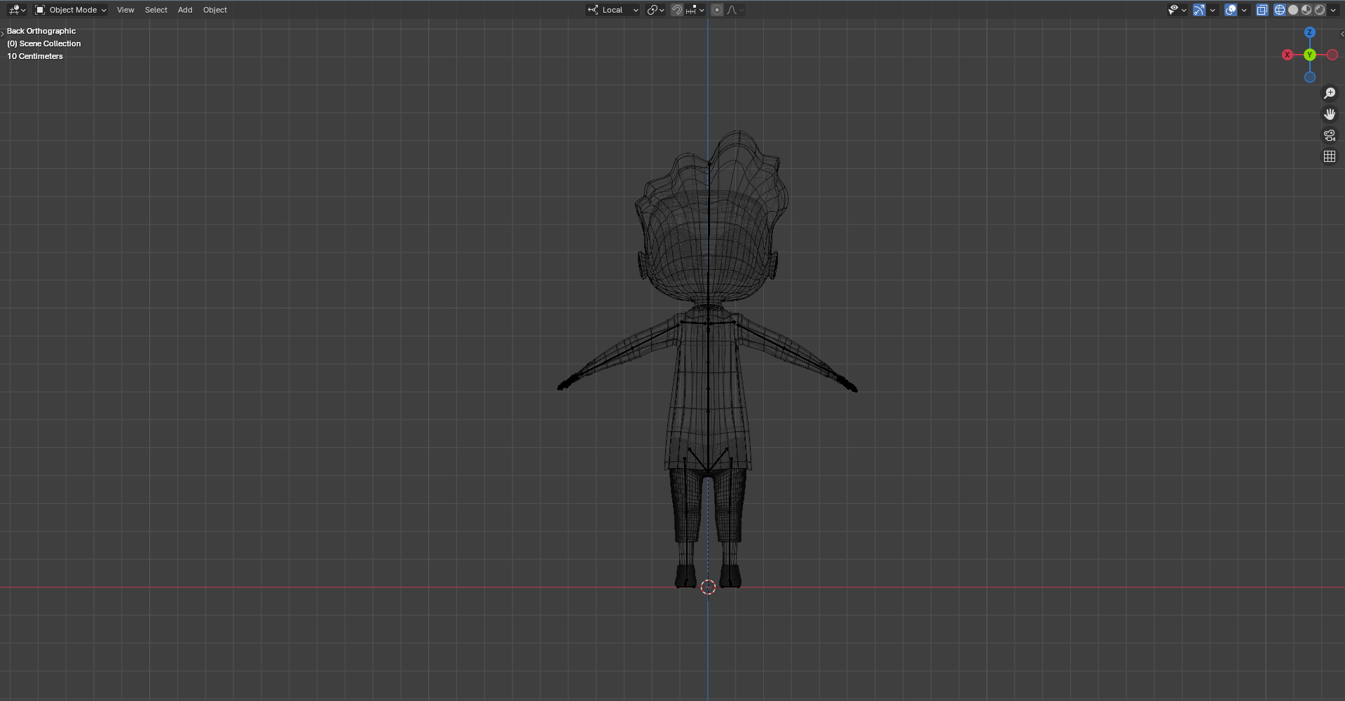 blender - viewport wireframe back