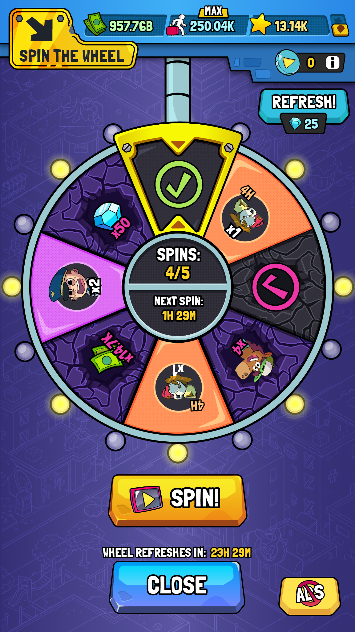 Spin Wheel Screen