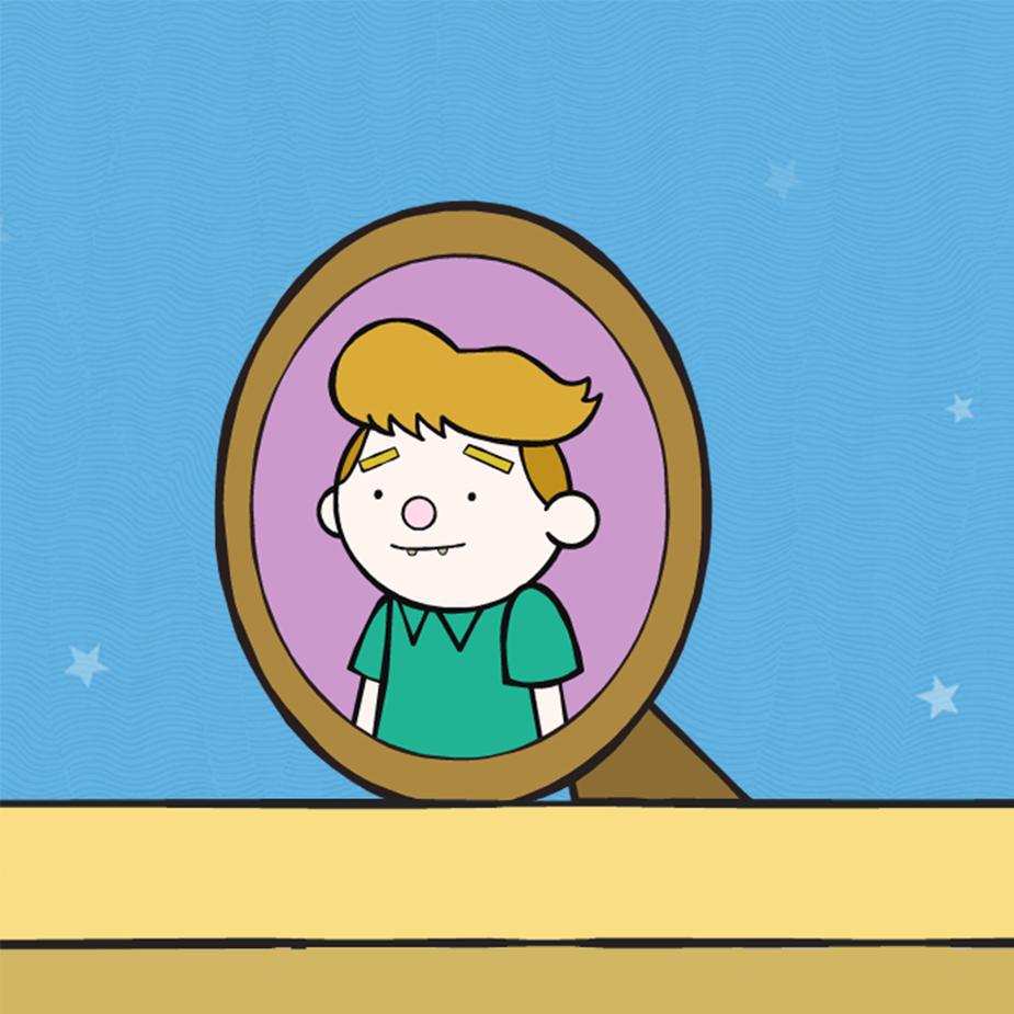 Sean Og with kiddie wallpaper