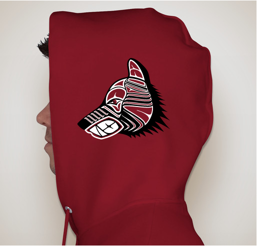 First Nation Wolf Profile Hoodie Left