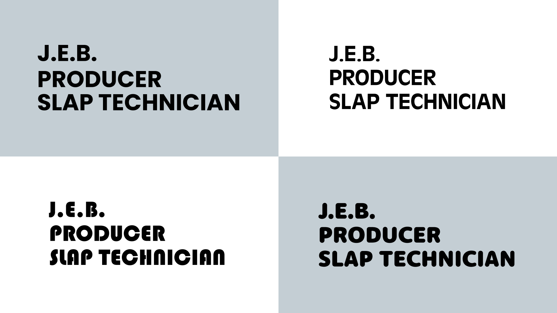 Four Typography Options