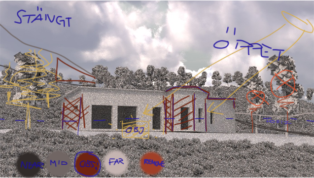 Side view with alteration sketch.