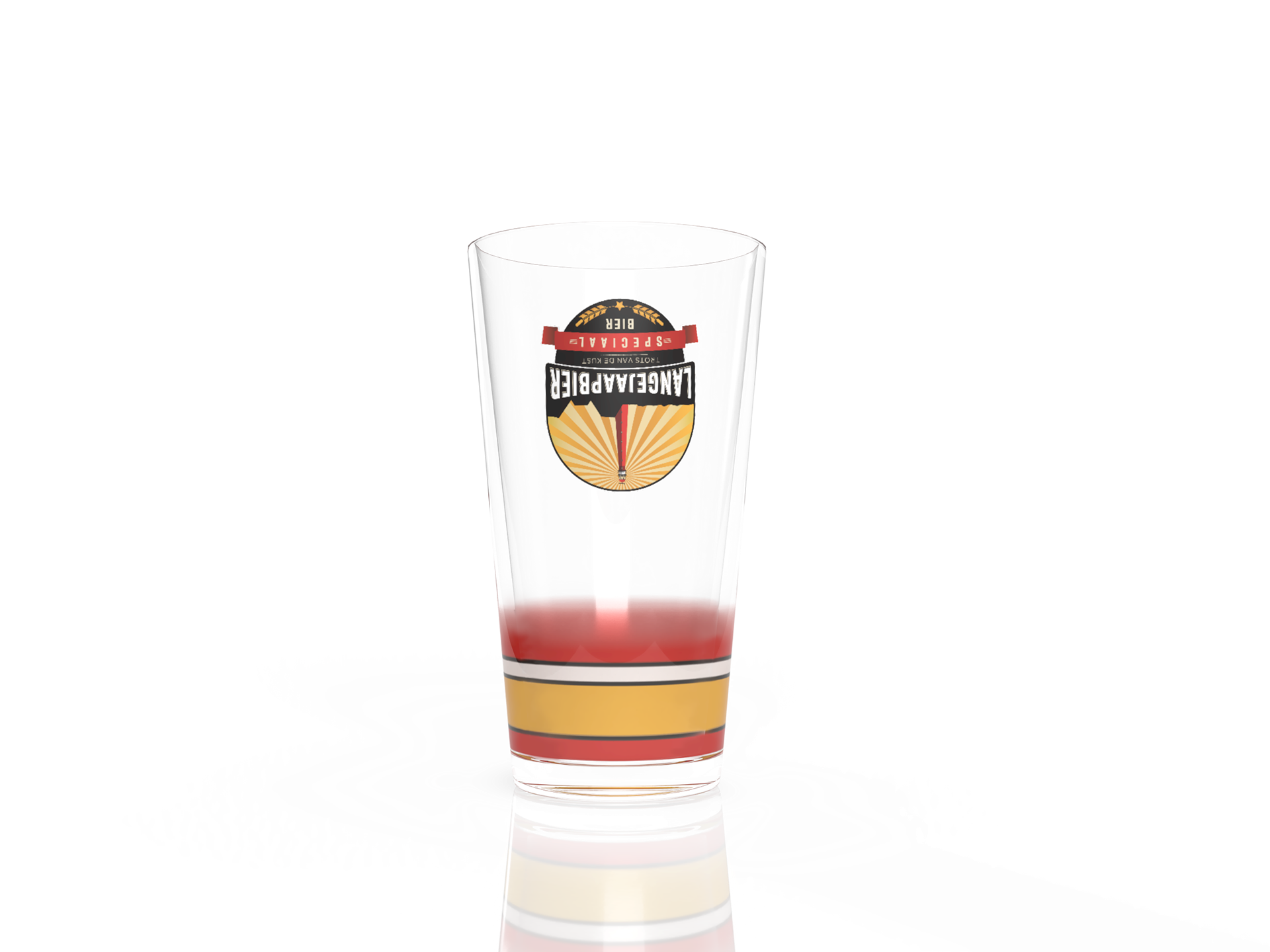 Design - Beer pint glass with turned around logo