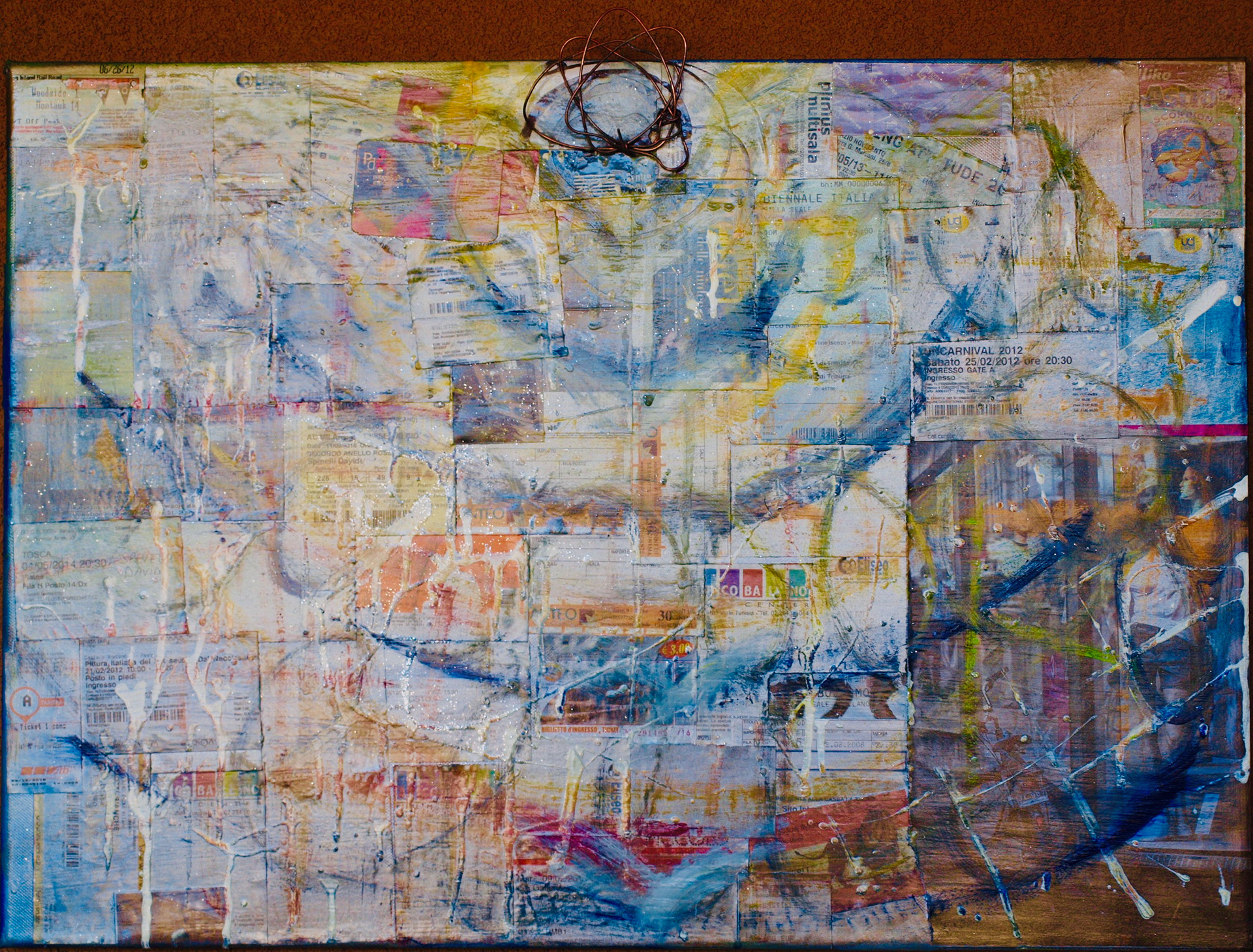 Canvas, Memories, Oil+ Acrylic+ Material, 70x50 2018