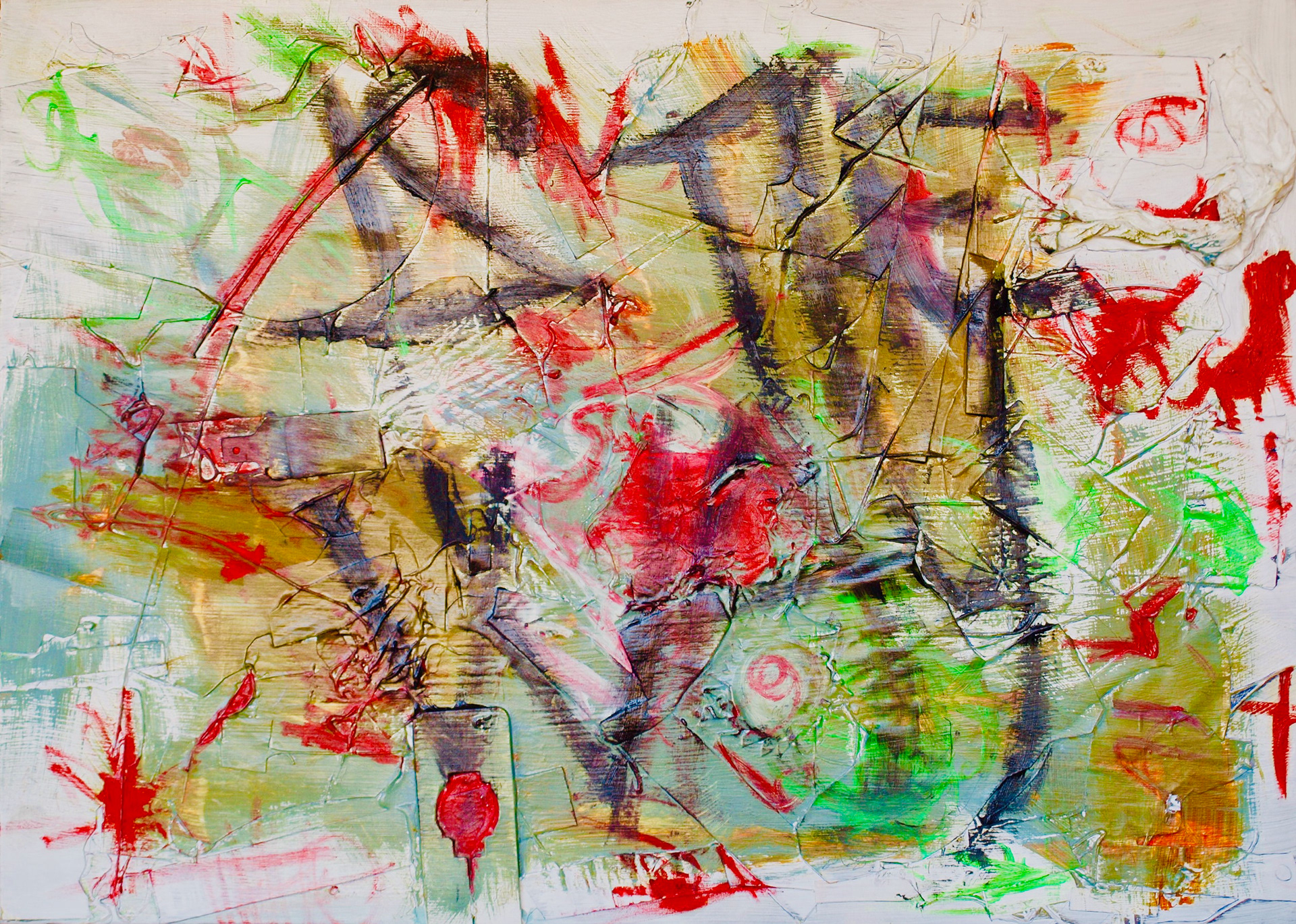 Canvas, Is the Way, Oil+ Acrylic+ Material, 70x50 2018