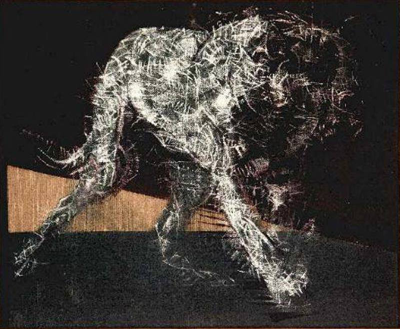 Canvas, Wolf, Oil 2014
