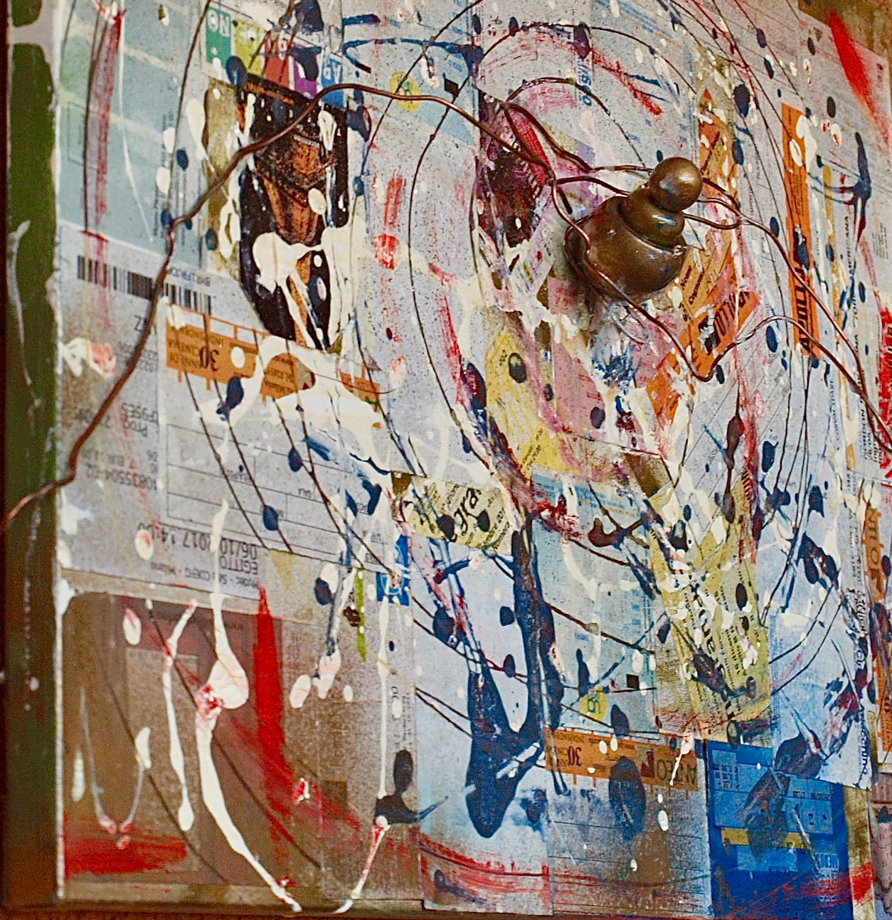 Canvas, Inception, Oil+ Acrylic+ Material, 50x40 2018