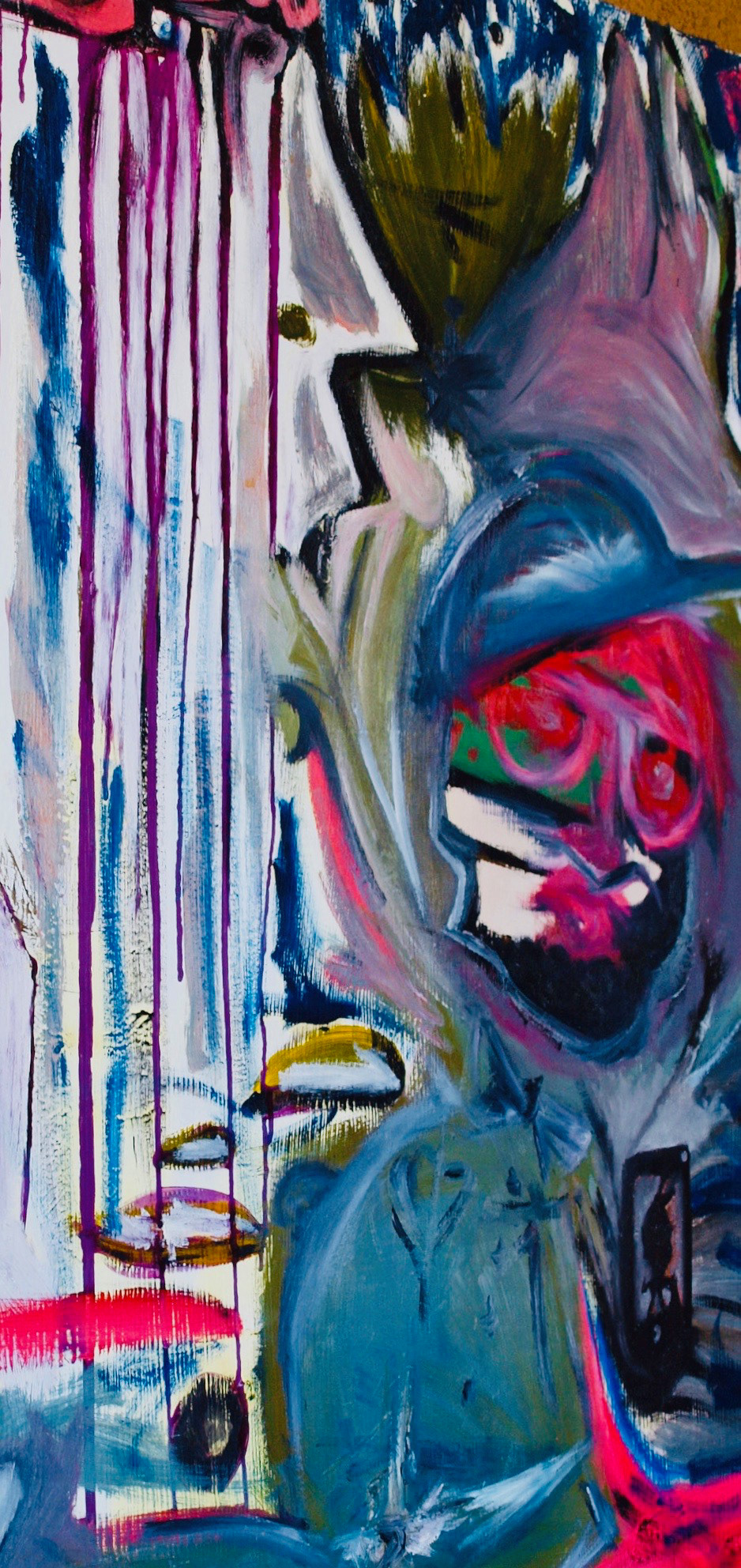 Canvas,Self HC-Hipster, Oil+ Acrylic+ Material, 70x100 2018