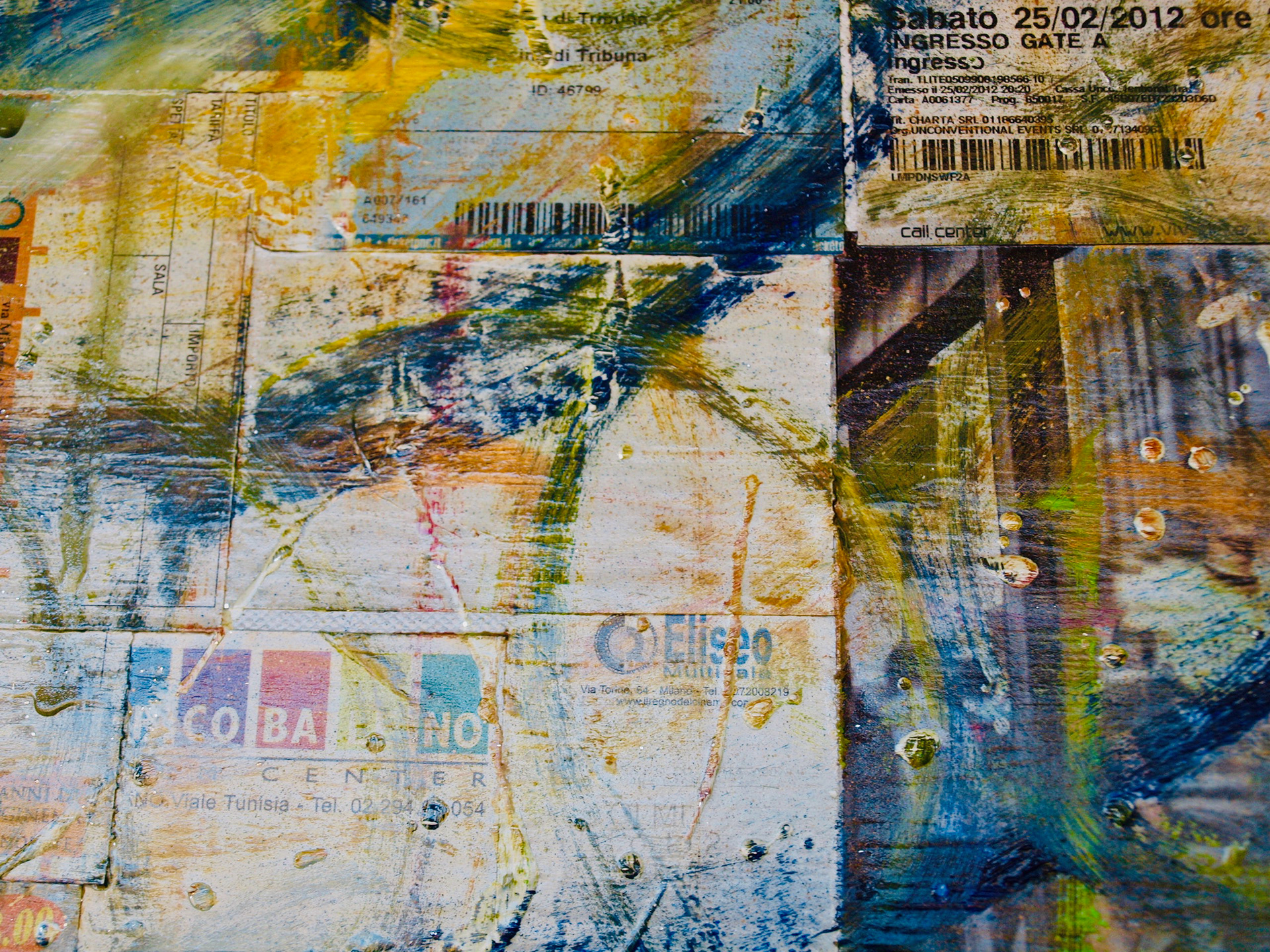 Canvas, Memories, Oil+ Acrylic+ Material, 70x50 2018