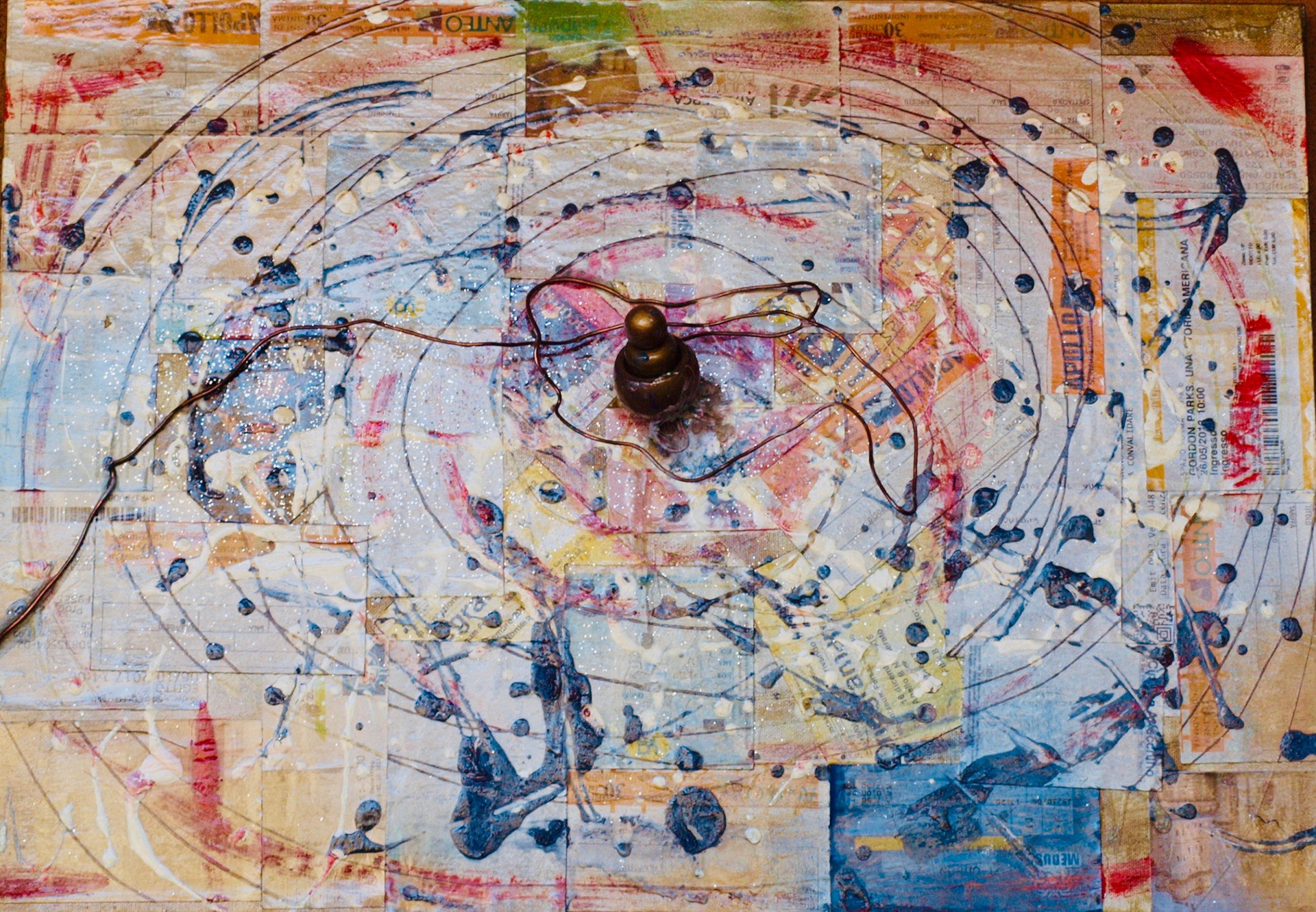 Canvas, Inception, Oil+ Acrylic+ Material, 50x40 2018