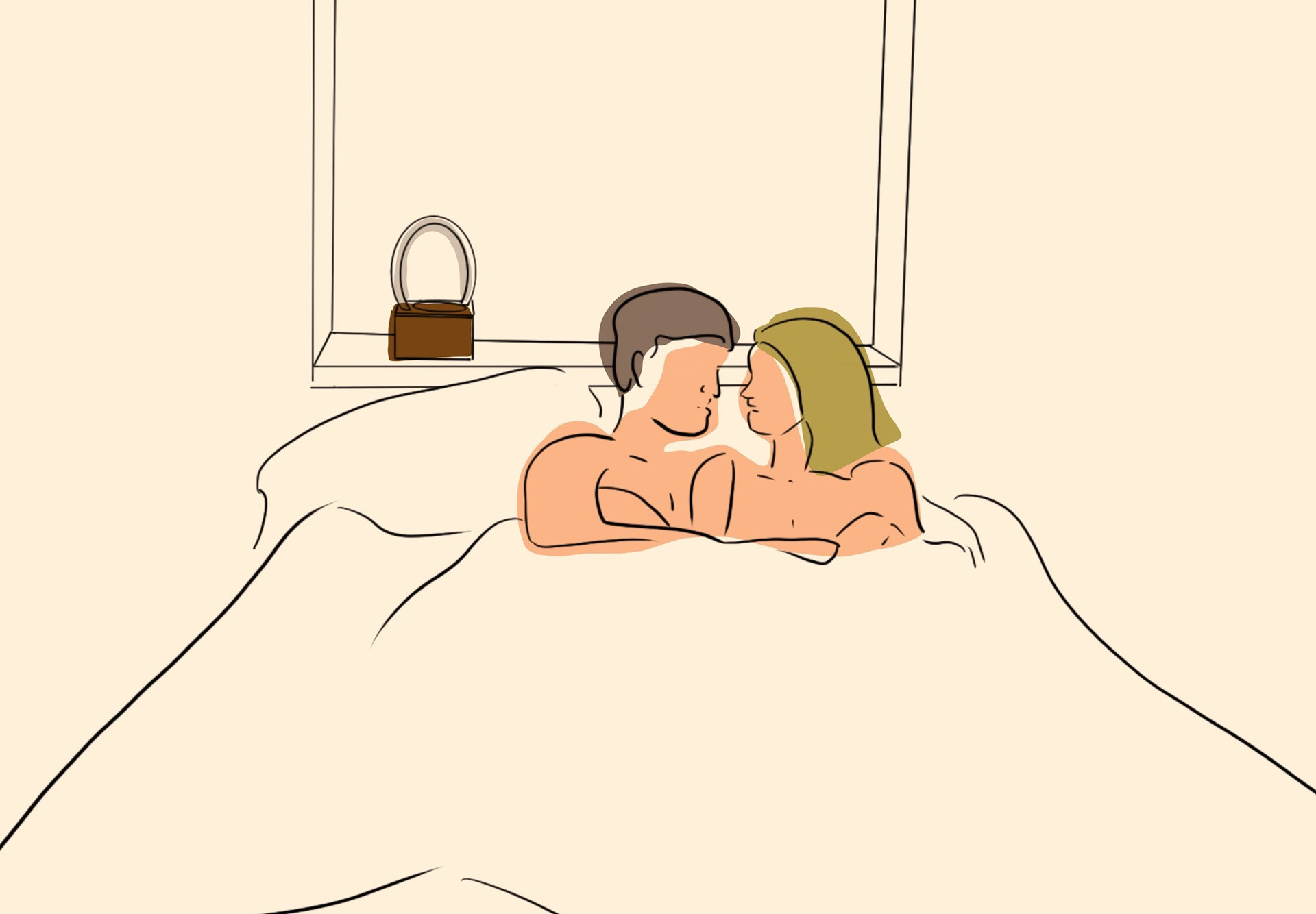 Couple waking up