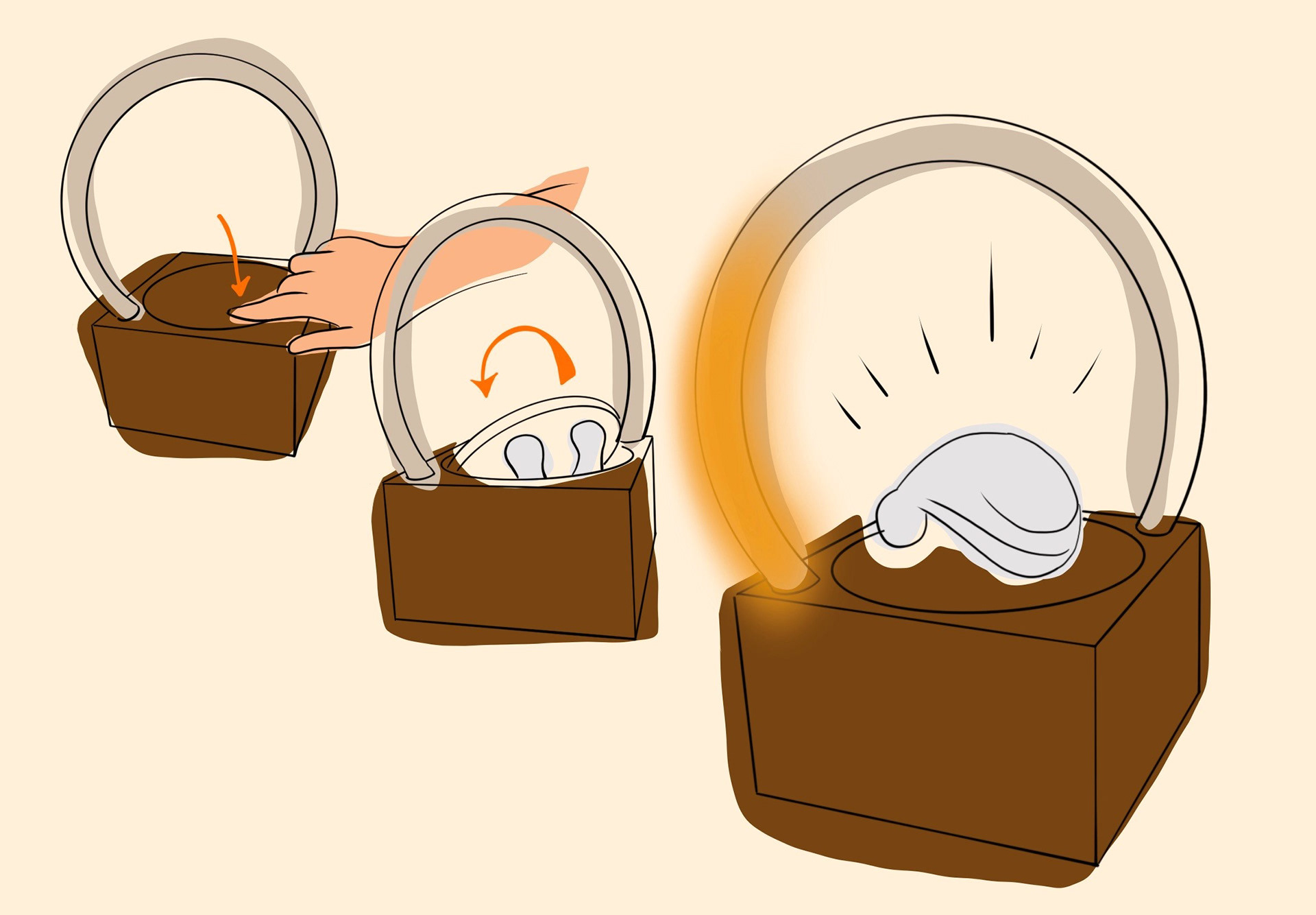 Opening the Ignite, light starts glowing for warmth indication