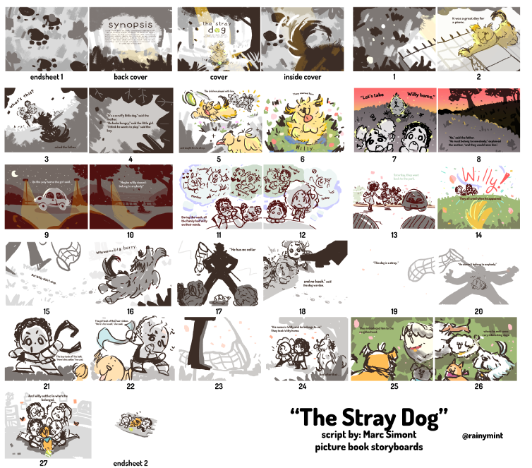 "The Stray Dog" by Marc Simont Storyboard Scripts (my personal take on it!)