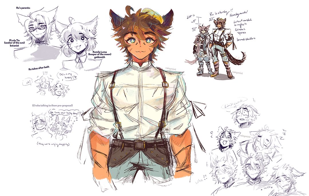 Explorations: doodling my little Final Fantasy XIV guy (fanart)