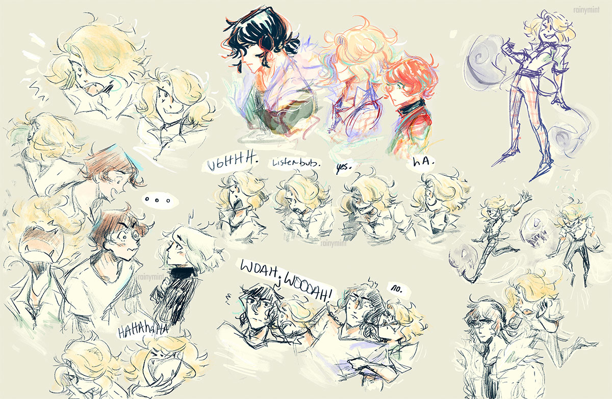 Sketchpage (2018 Development: to characters from my 'Zero Vacancy' project)