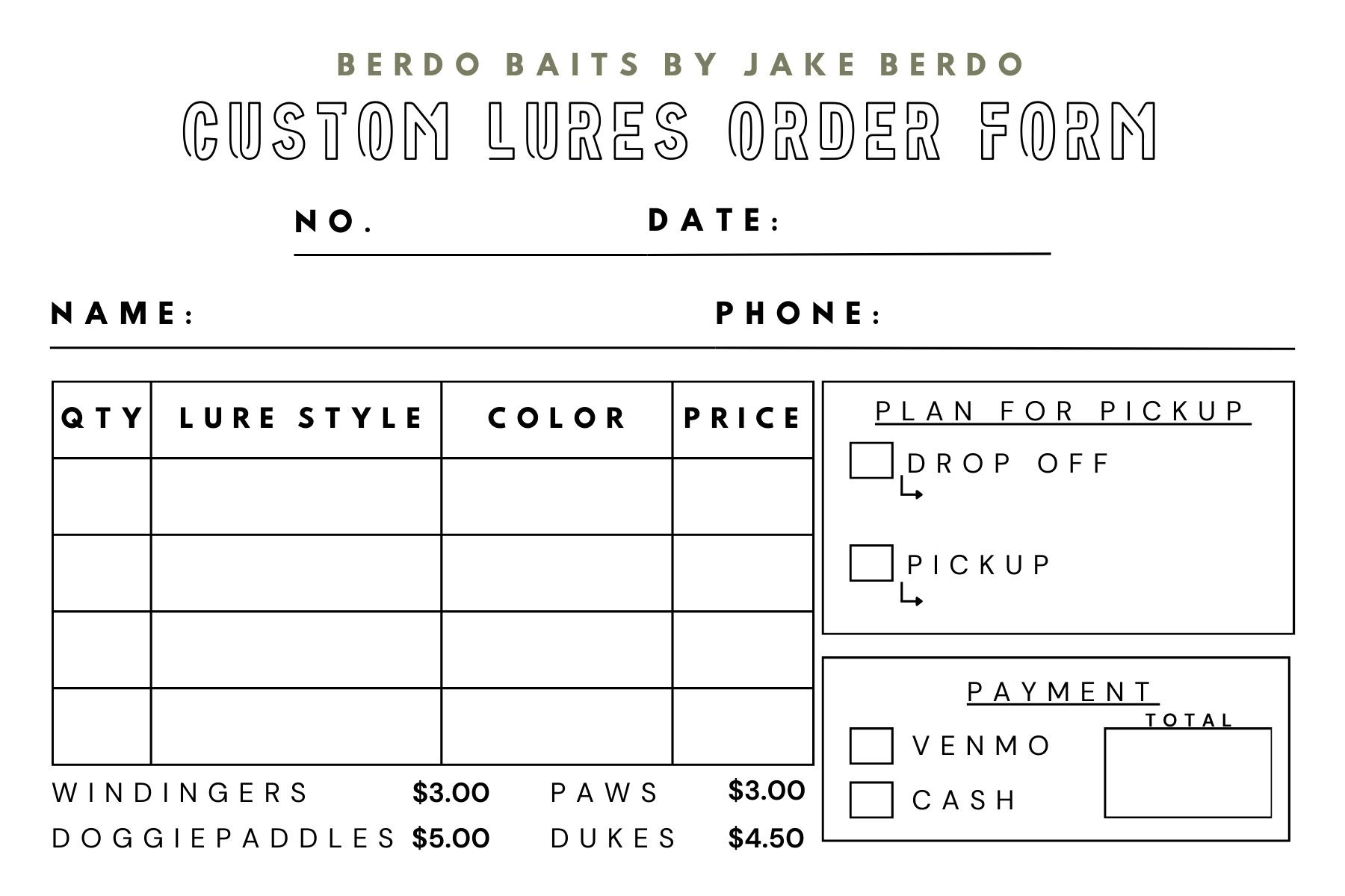 Custom Order Form