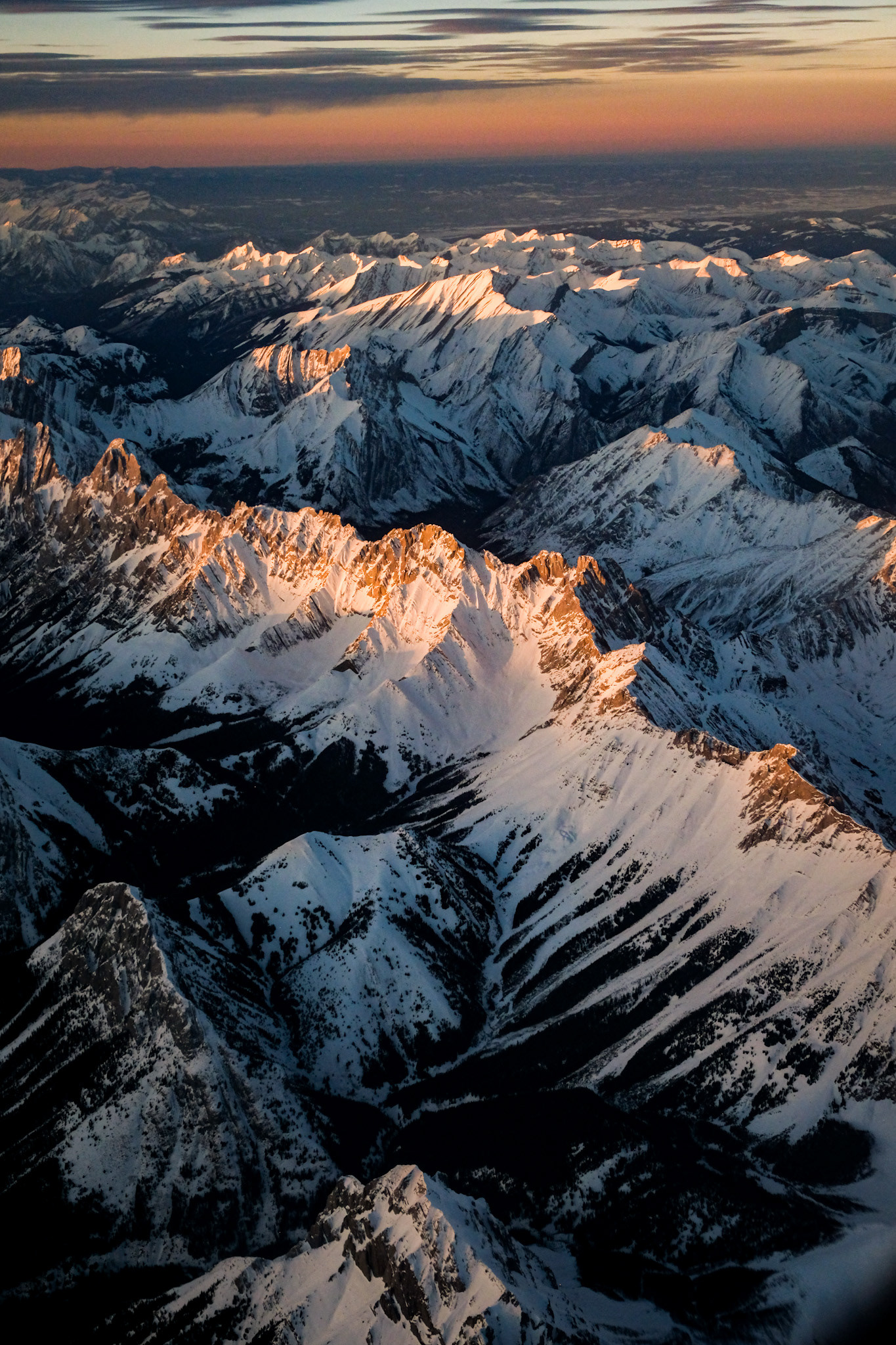 Sunset Above Canadian Rockies