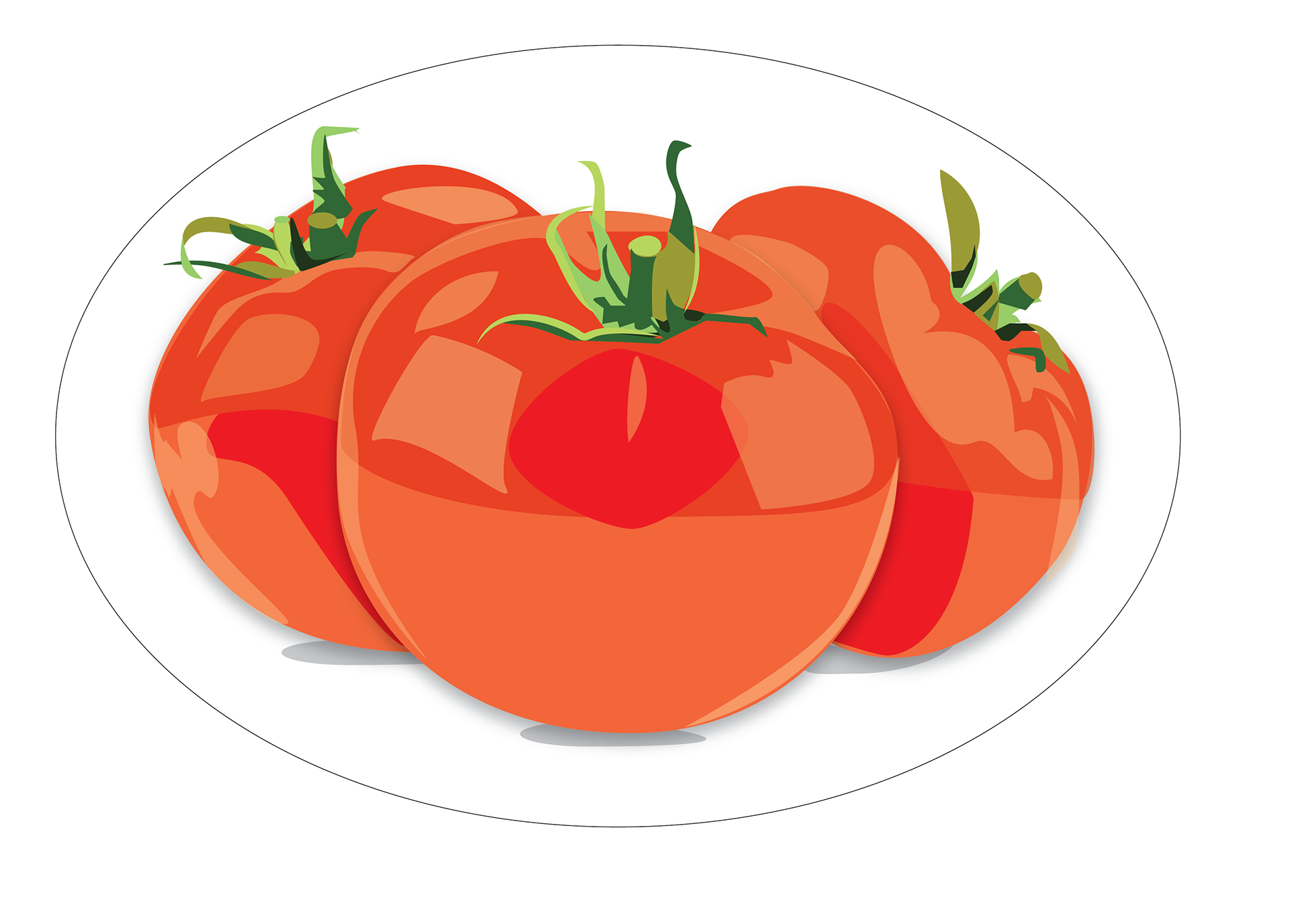 Digital Illustration of tomatoes, by Anderssen Creative.
