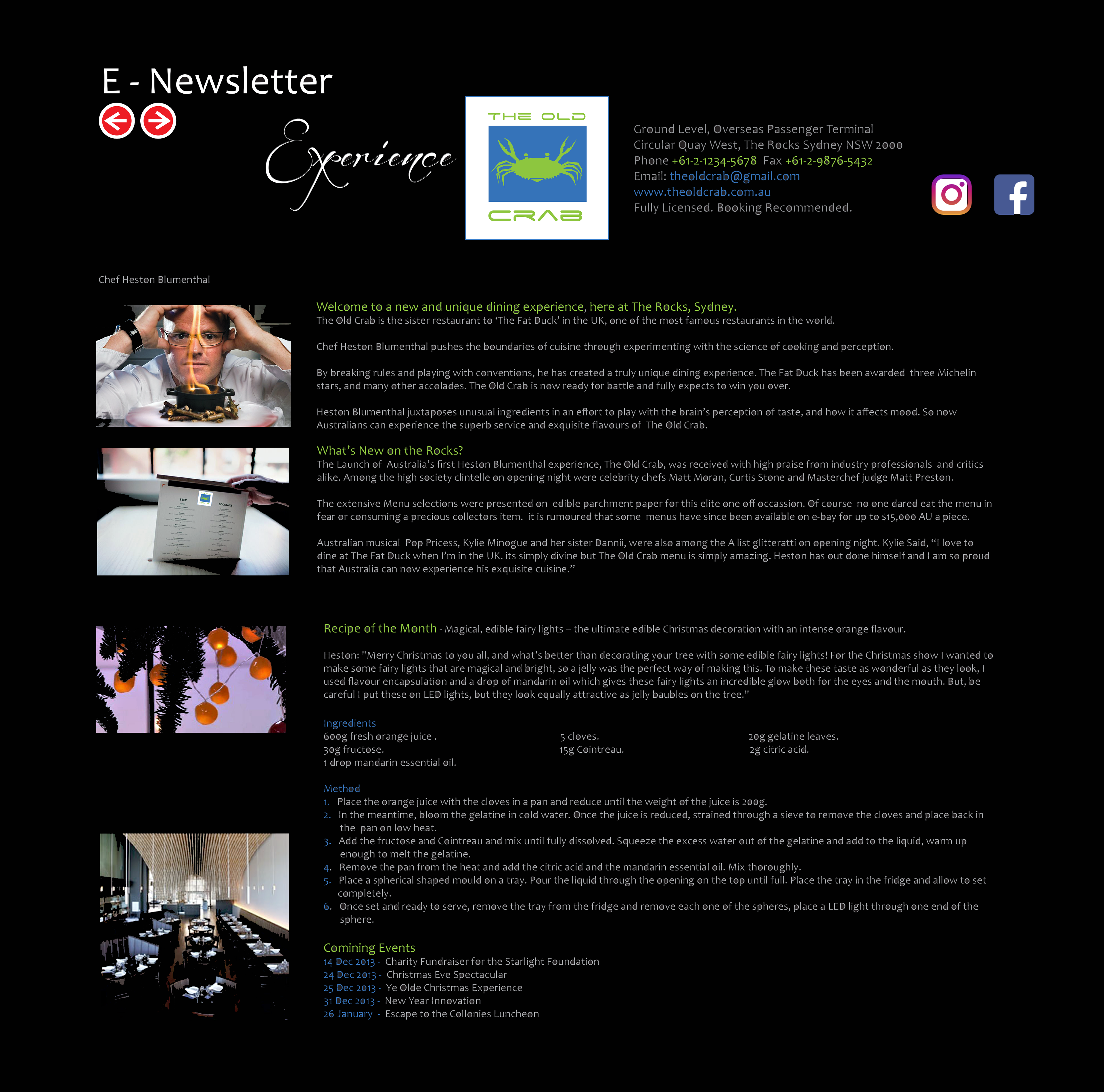 Example of an e-newsletter blog, by Anderssen Creative